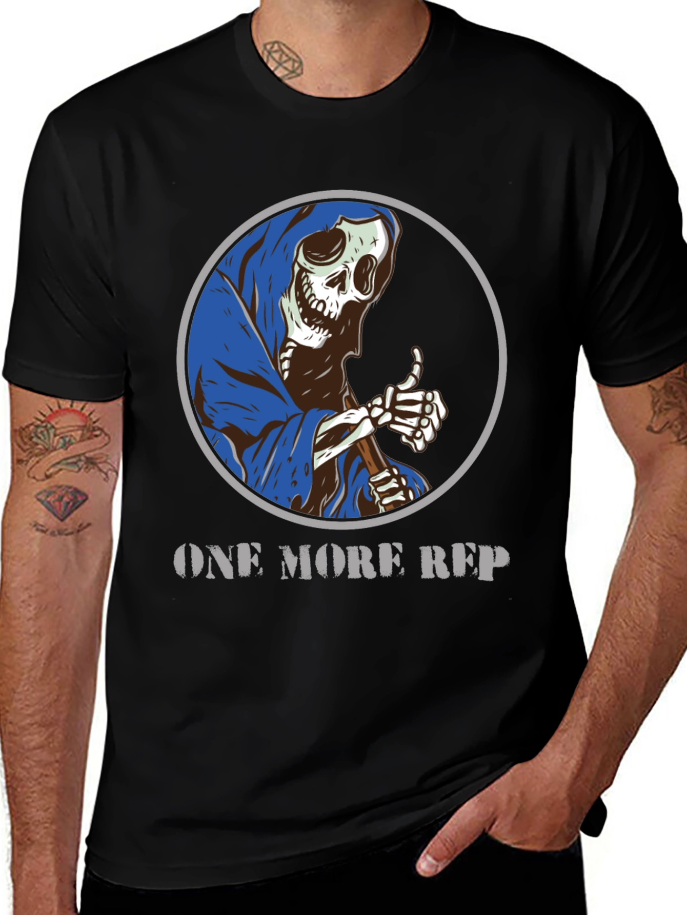 One More Rep Grim Reaper Graphic T-Shirt