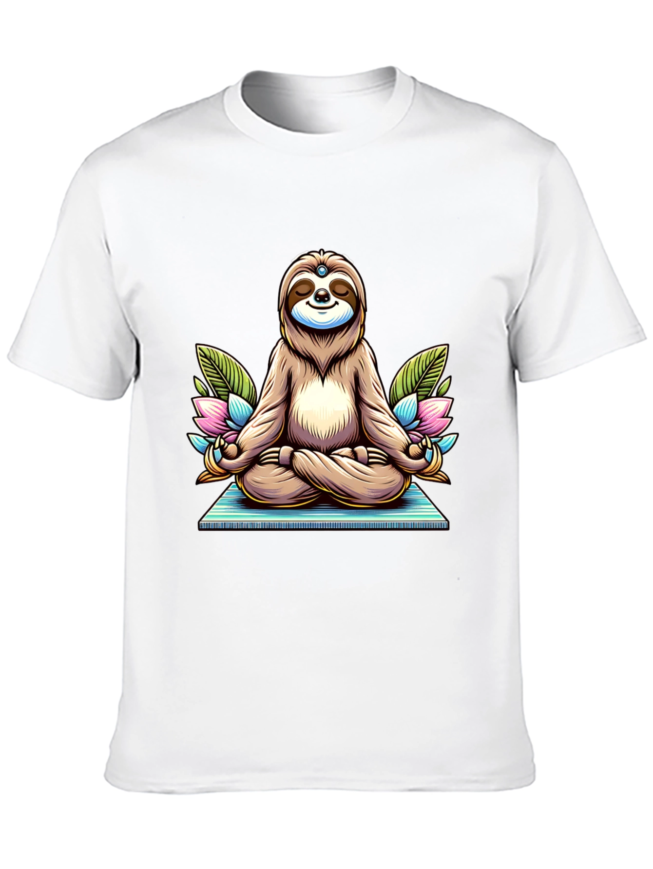 Meditating Sloth T-Shirt - Zen Cartoon Graphic Tee