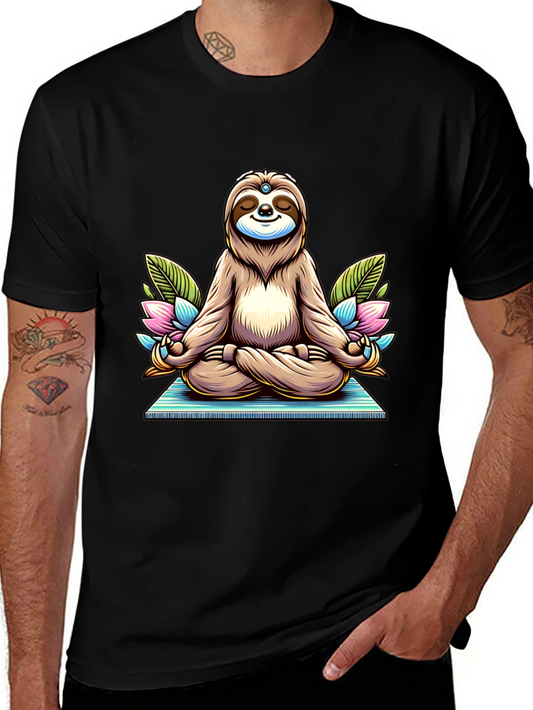 Meditating Sloth T-Shirt - Zen Cartoon Graphic Tee
