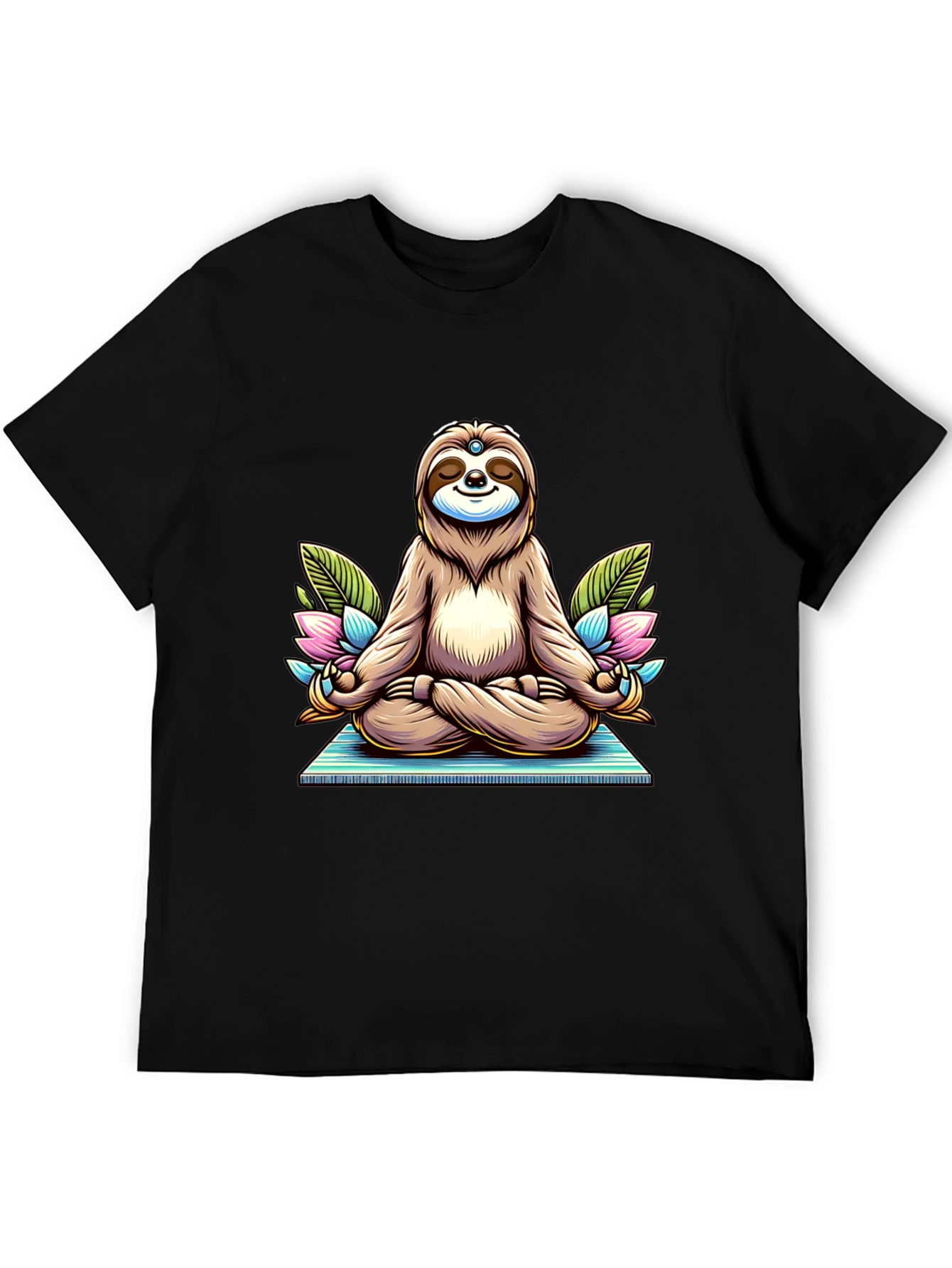 Meditating Sloth T-Shirt - Zen Cartoon Graphic Tee