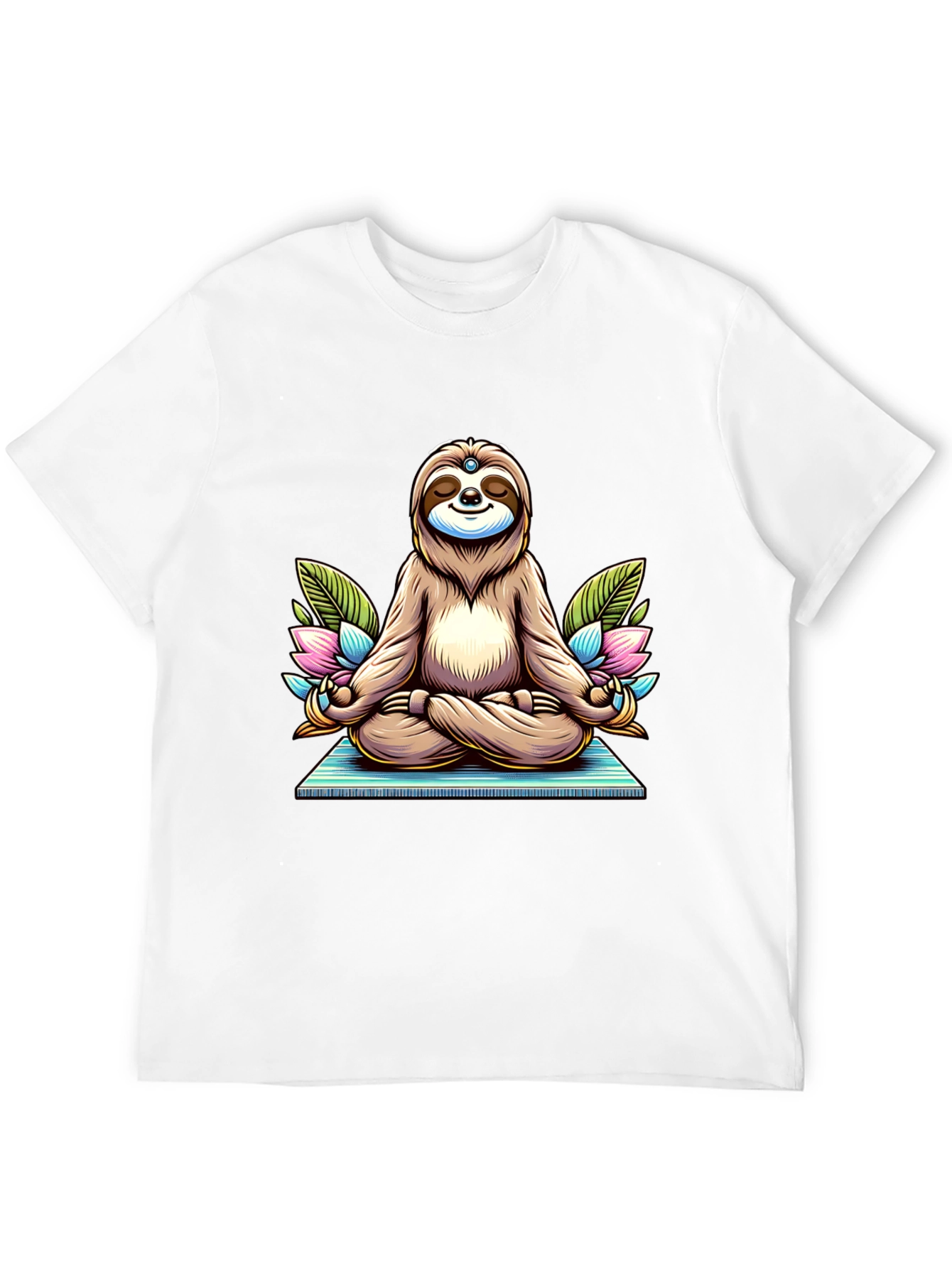 Meditating Sloth T-Shirt - Zen Cartoon Graphic Tee