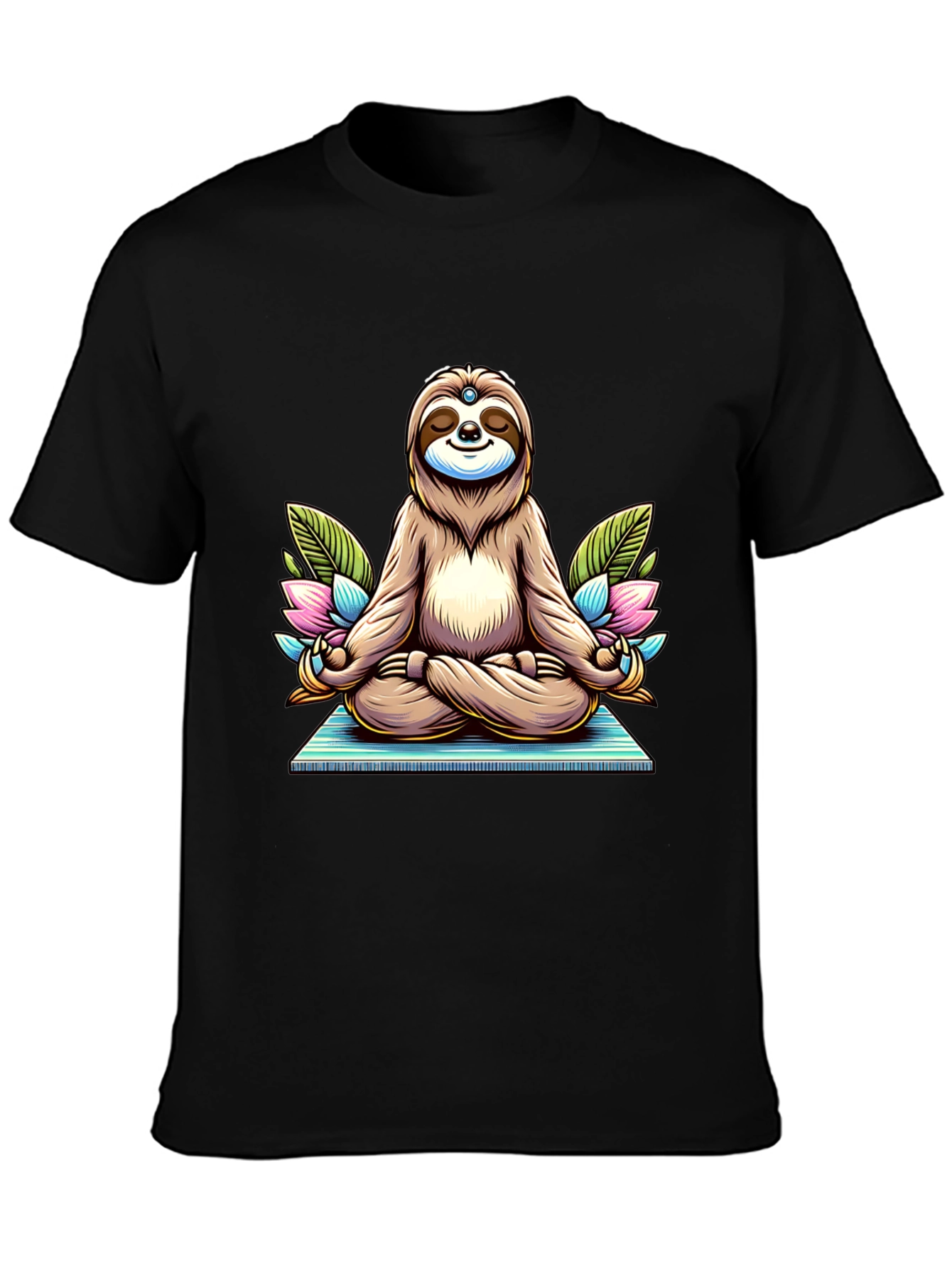 Meditating Sloth T-Shirt - Zen Cartoon Graphic Tee