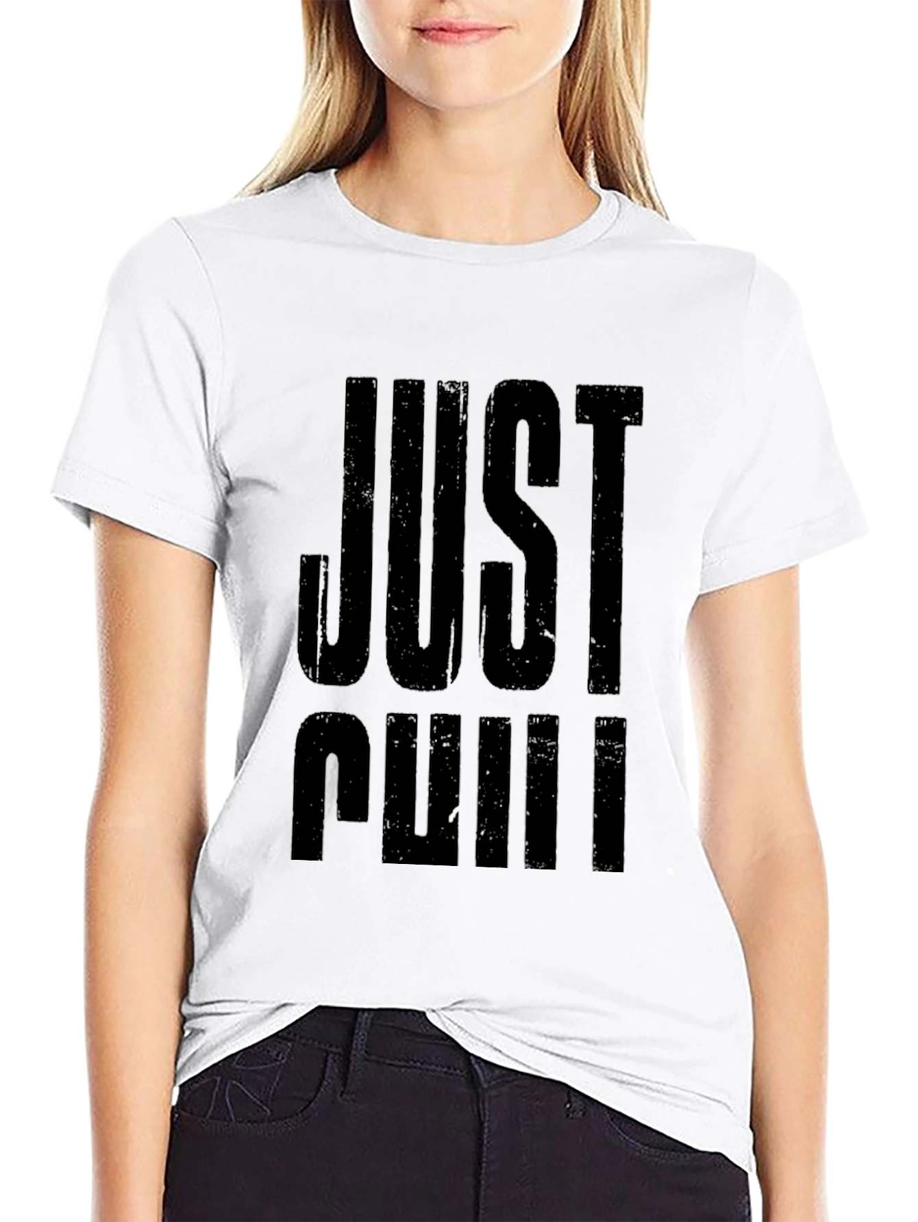 Just Chill Black Graphic Tee - Relaxed Fit