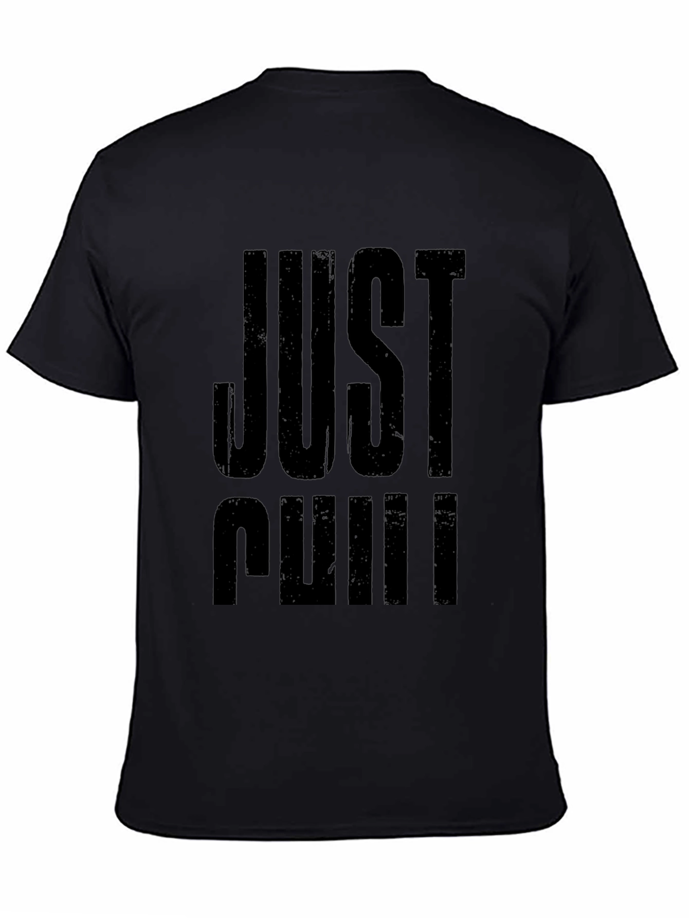 Just Chill Black Graphic Tee - Relaxed Fit