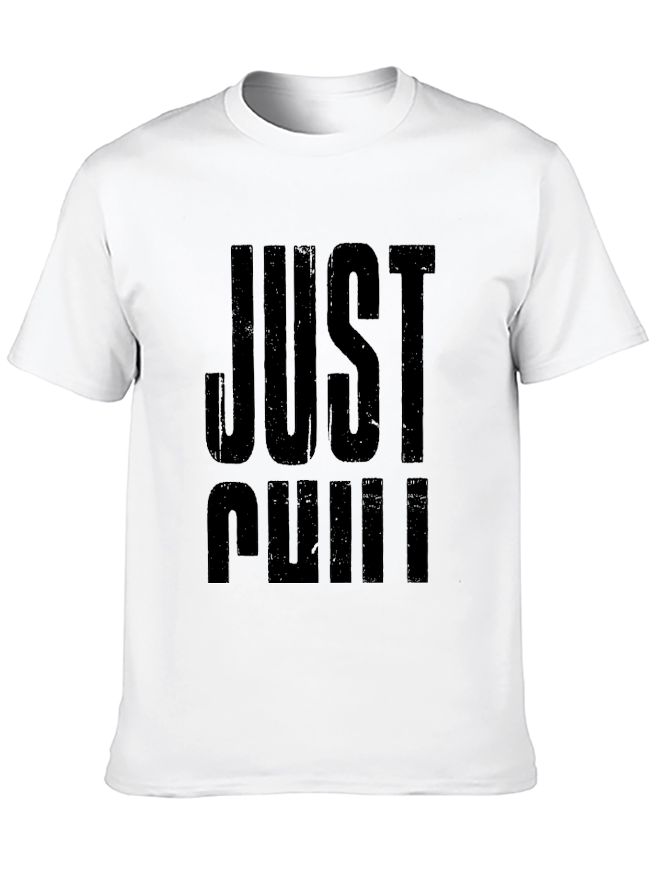 Just Chill Black Graphic Tee - Relaxed Fit