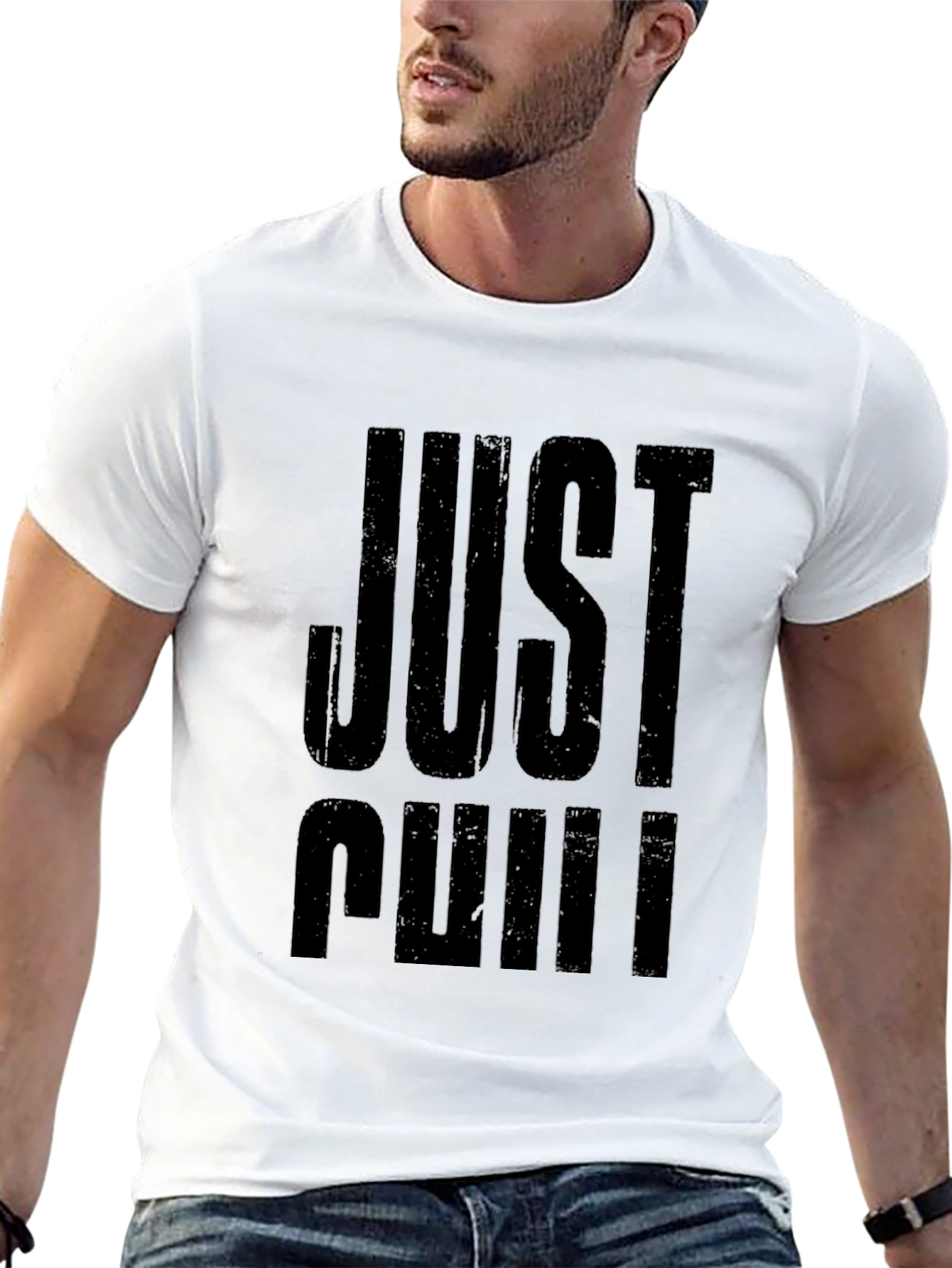 Just Chill Black Graphic Tee - Relaxed Fit