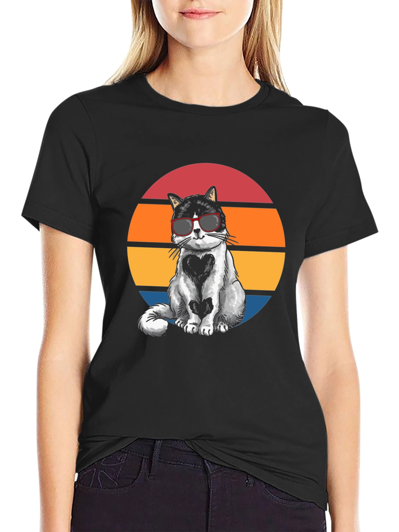 Cool Cat Sunset Graphic Tee