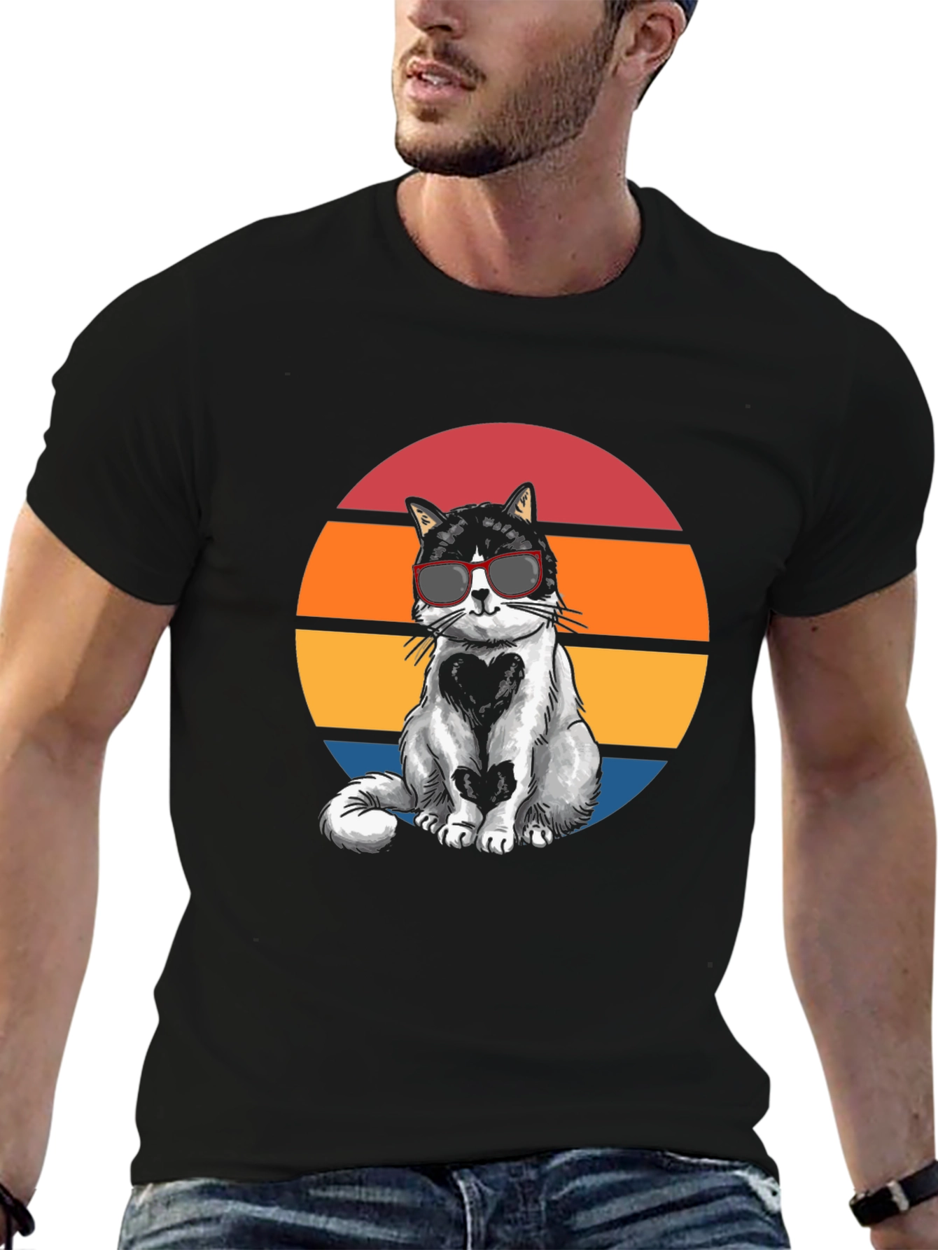 Cool Cat Sunset Graphic Tee