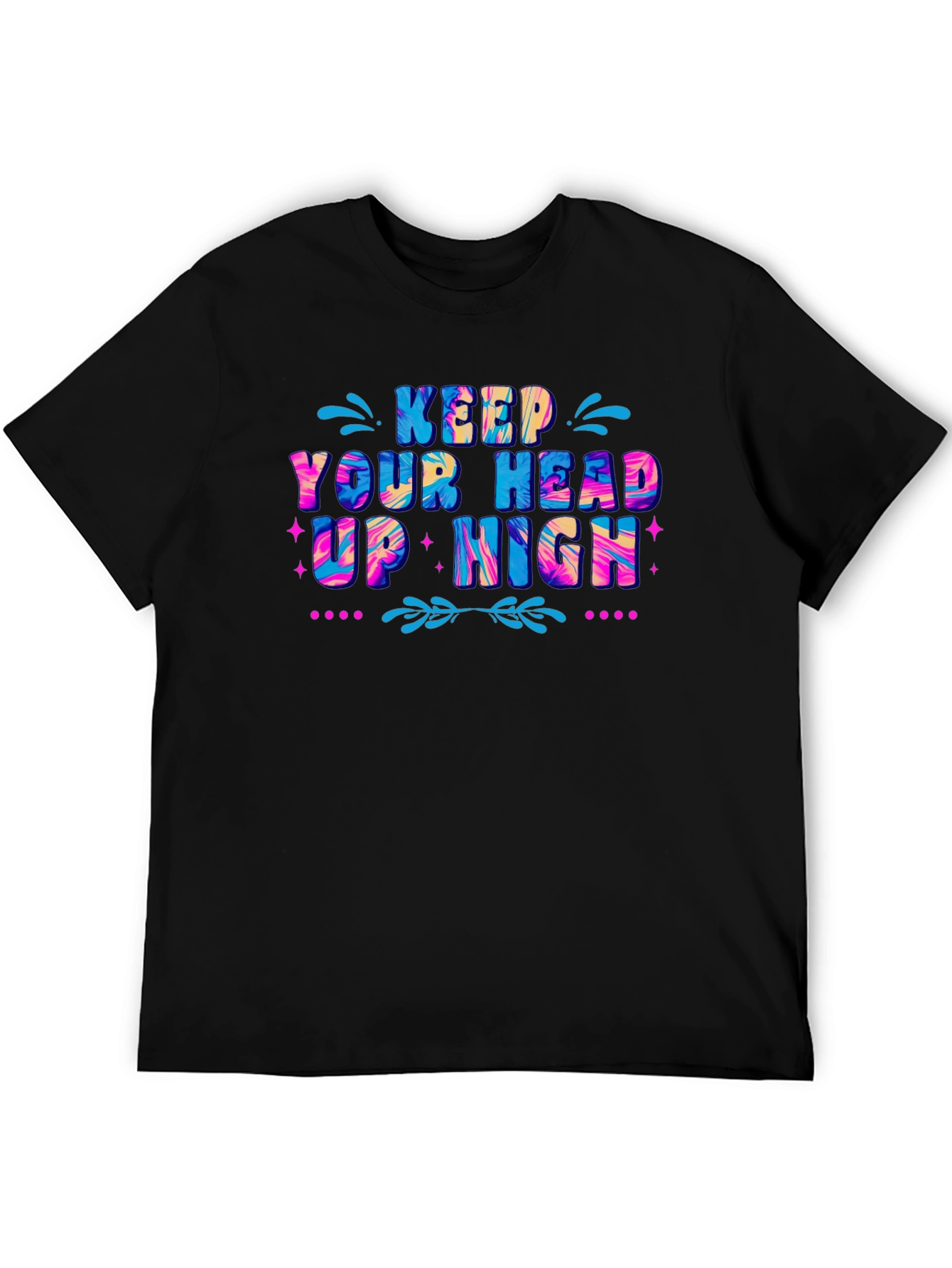 Keep Your Head Up High Graphic T-Shirt - Black