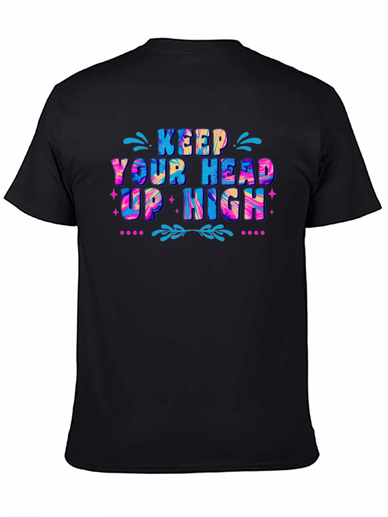 Keep Your Head Up High Graphic T-Shirt - Black