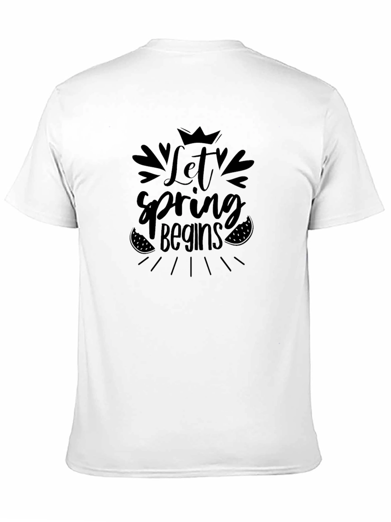 Let Spring Begins Black T-Shirt