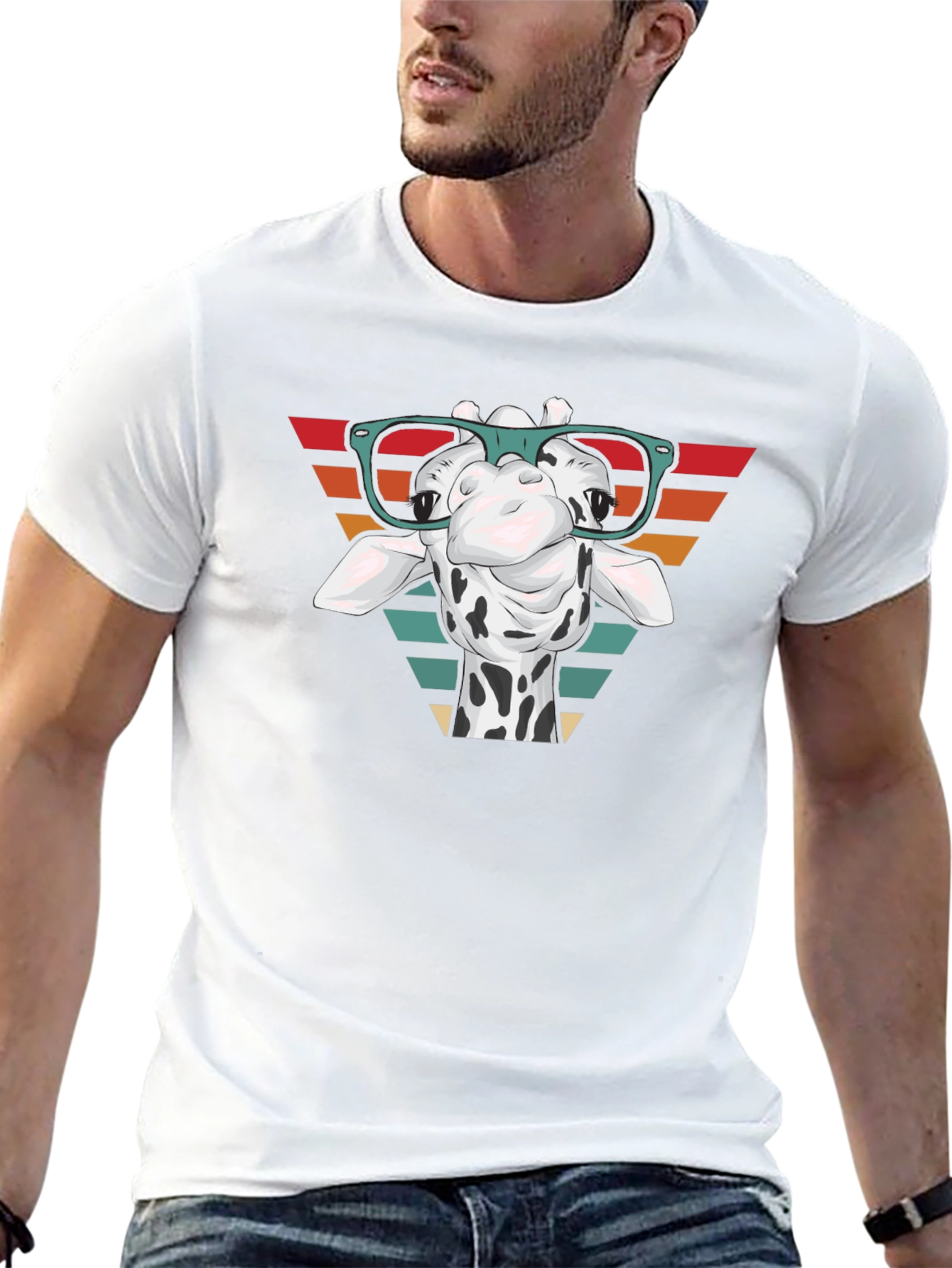 Giraffe Glasses Graphic Tee - Stylish Comfort