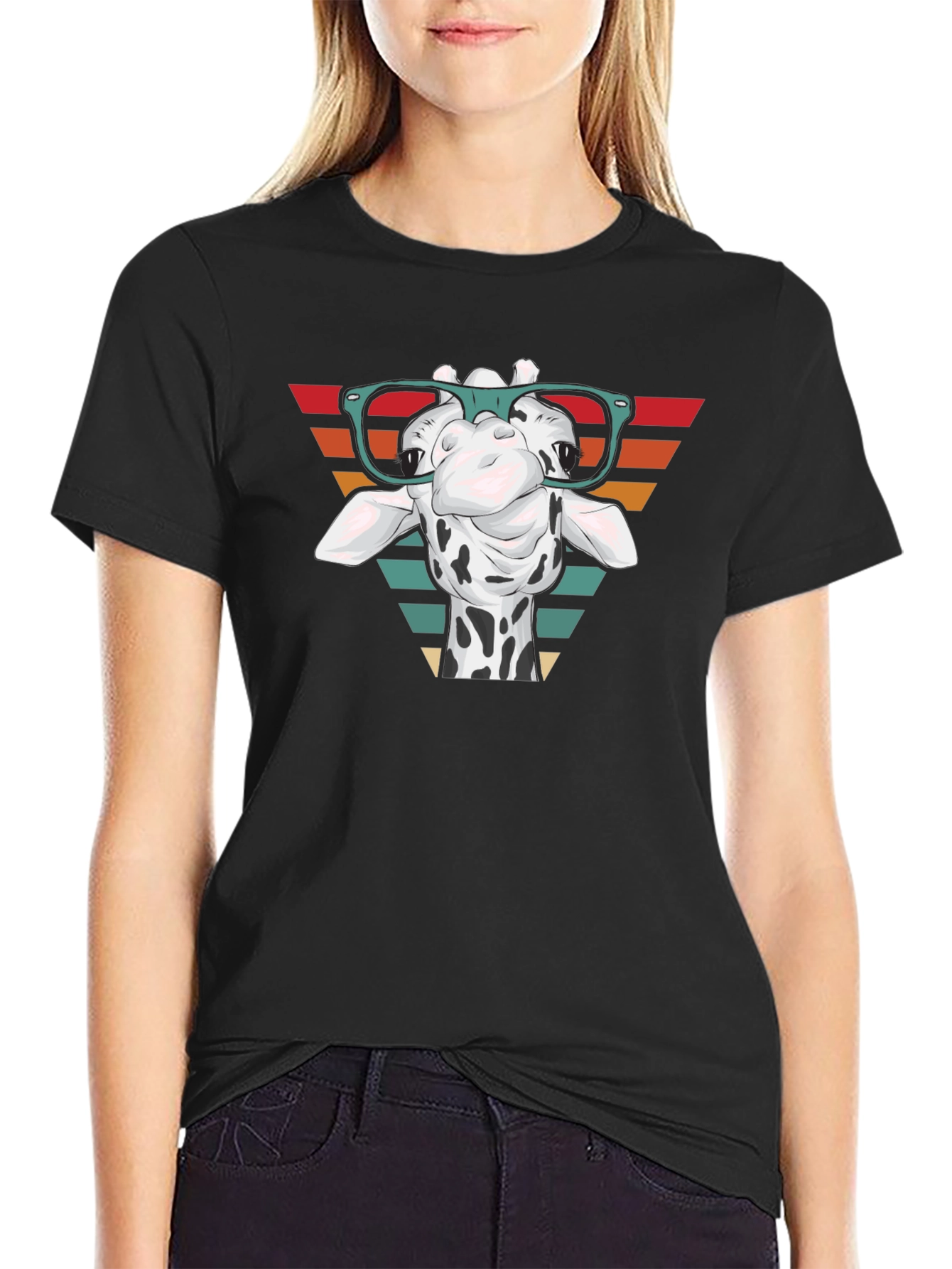 Giraffe Glasses Graphic Tee - Stylish Comfort