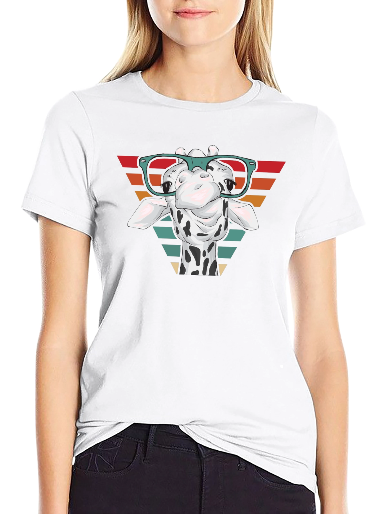 Giraffe Glasses Graphic Tee - Stylish Comfort