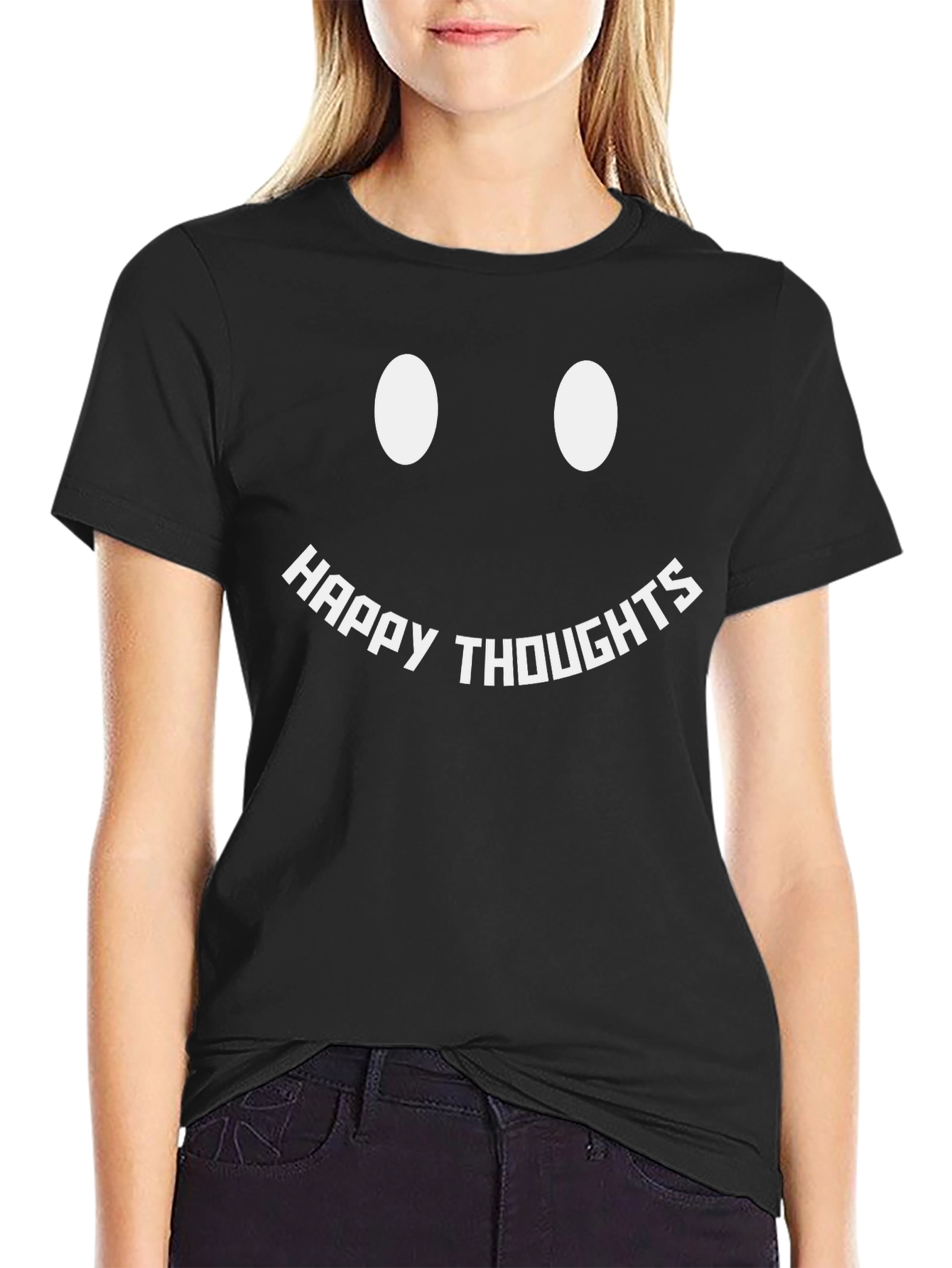Happy Thoughts Graphic Tee - Black