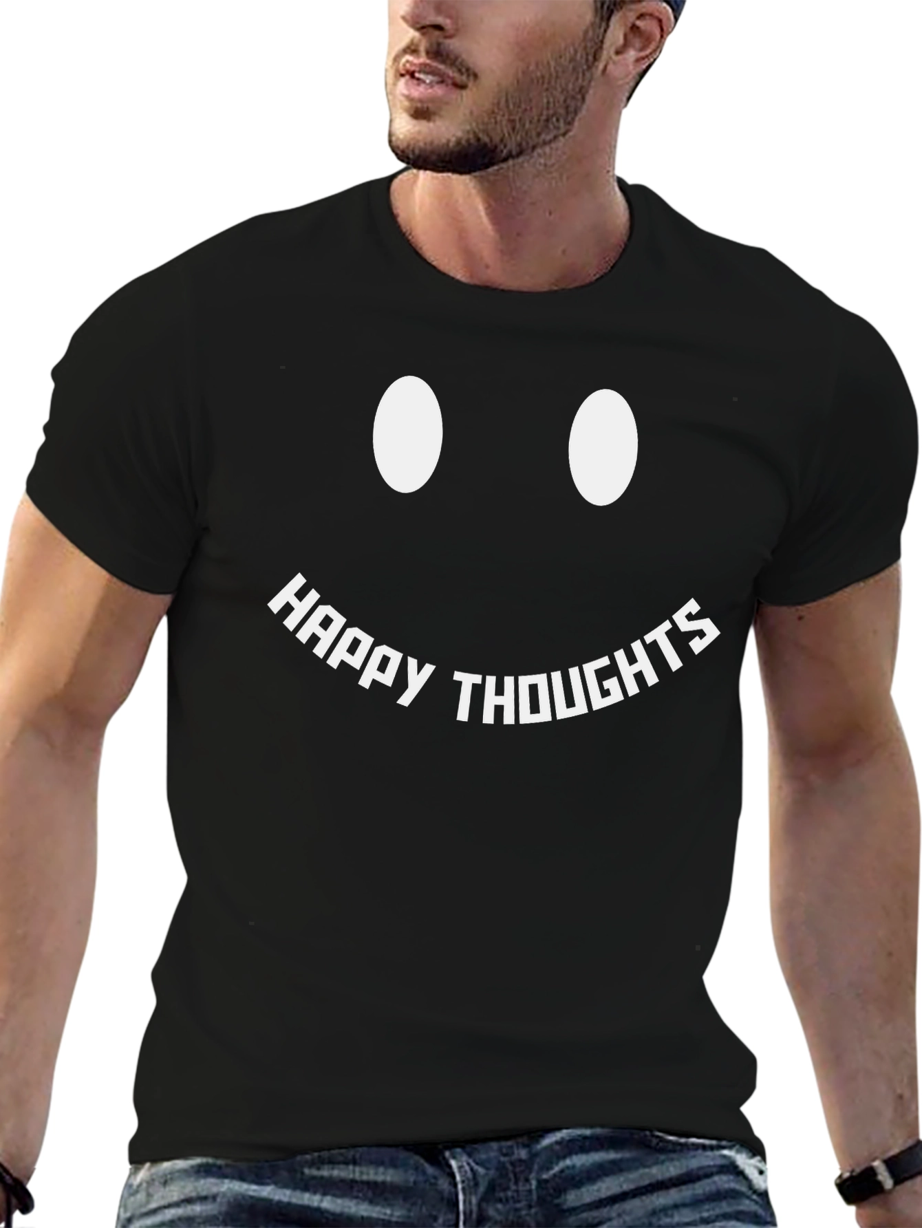 Happy Thoughts Graphic Tee - Black