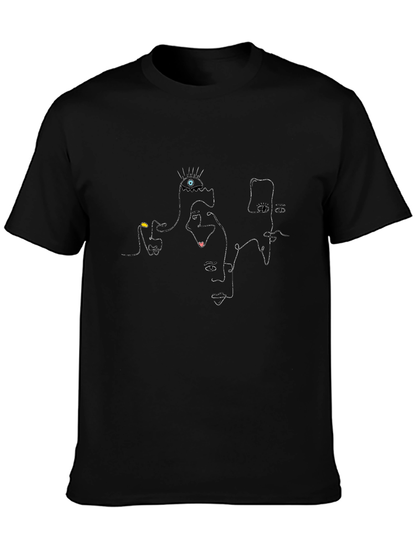 Abstract Art Graphic Print Black T-Shirt