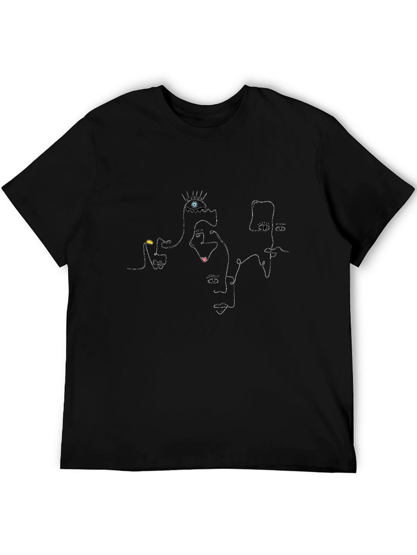 Abstract Art Graphic Print Black T-Shirt