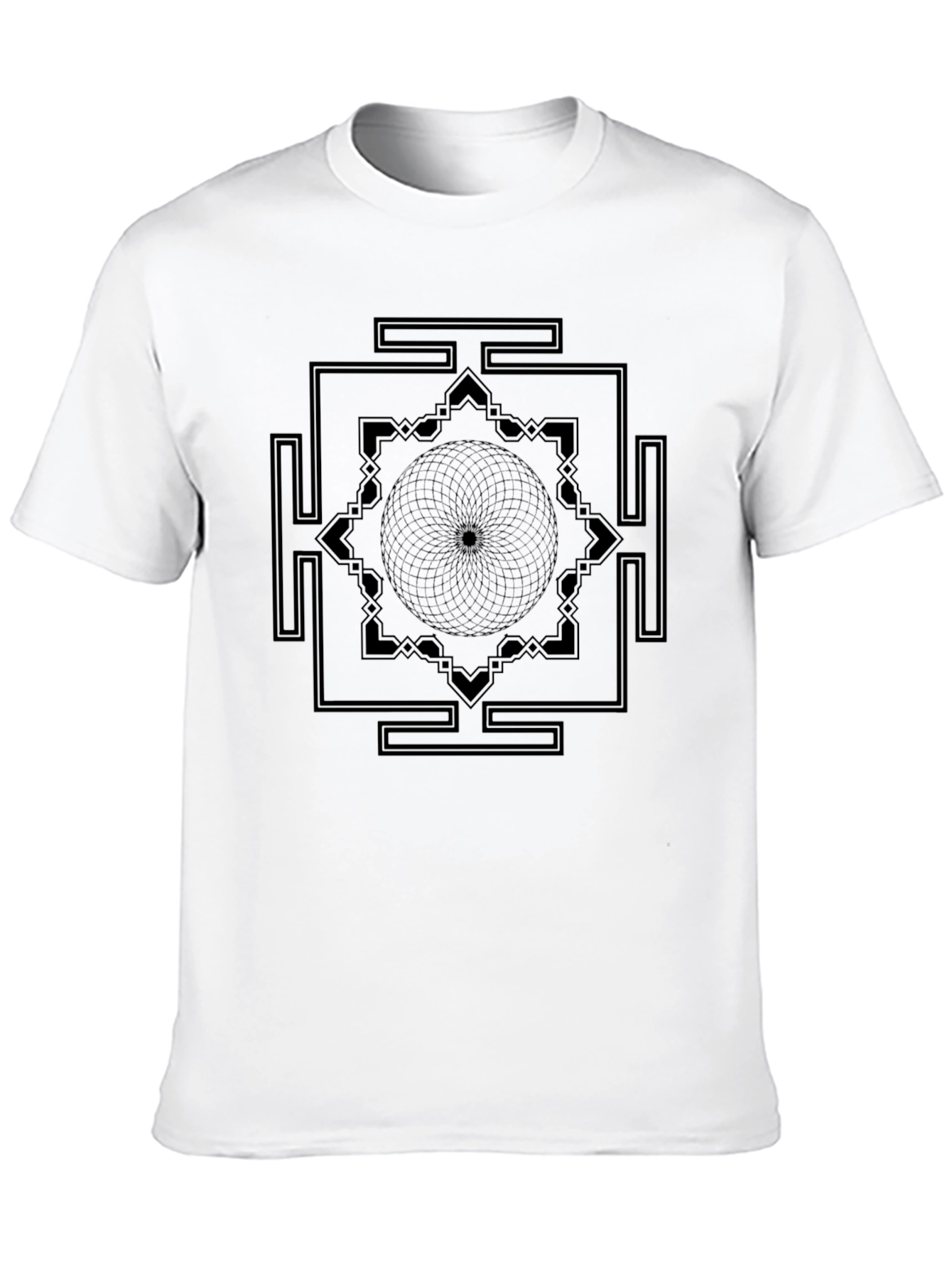 Geometric Design Black T-Shirt
