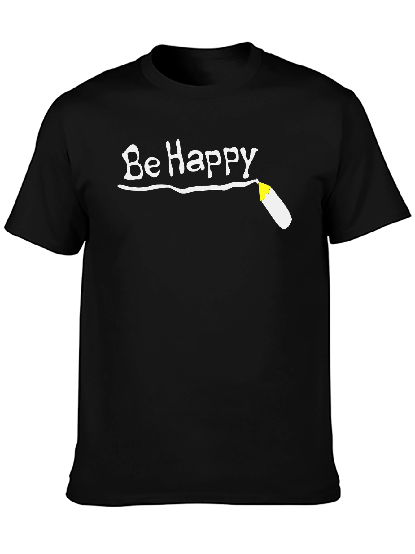 Be Happy T-Shirt - Black Graphic Tee