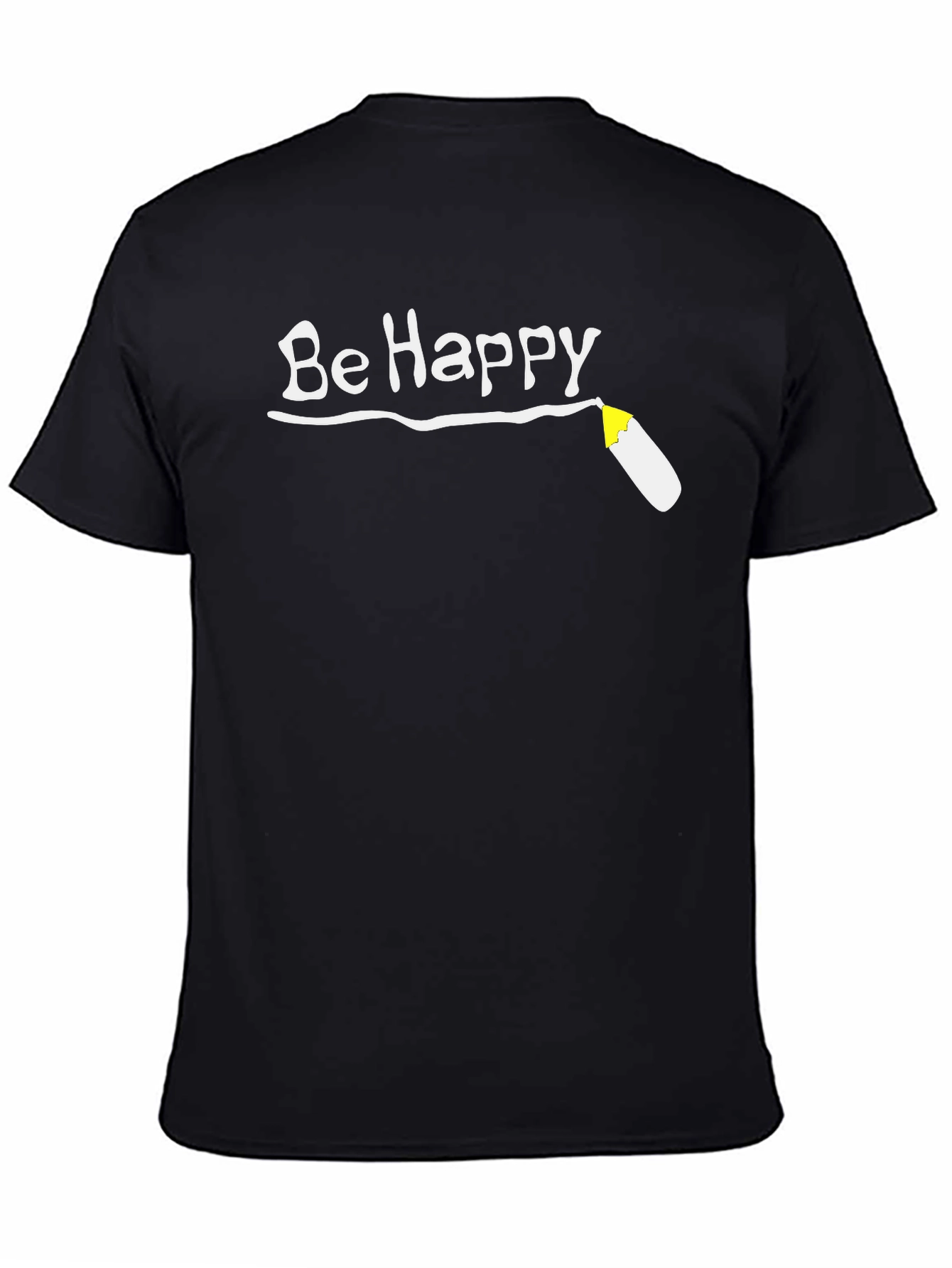 Be Happy T-Shirt - Black Graphic Tee