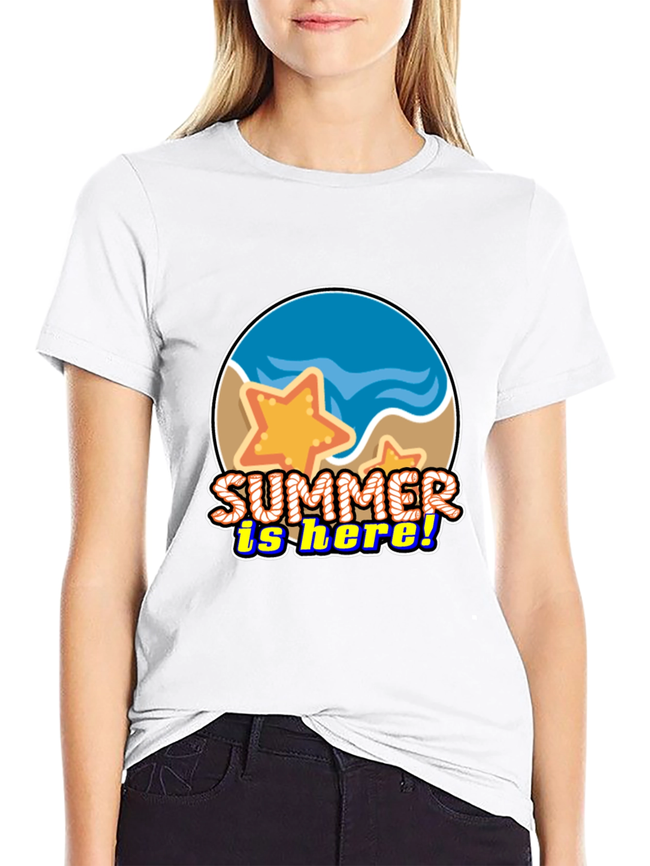 Summer is Here! Graphic T-Shirt - Beach Starfish Design