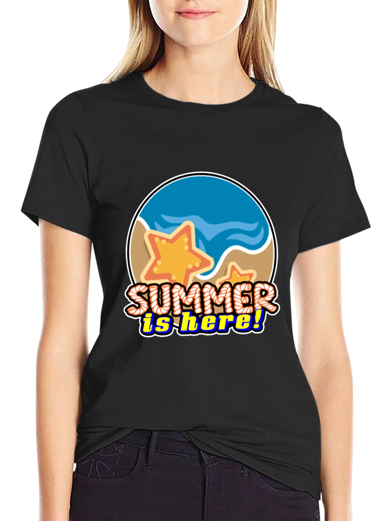Summer is Here! Graphic T-Shirt - Beach Starfish Design