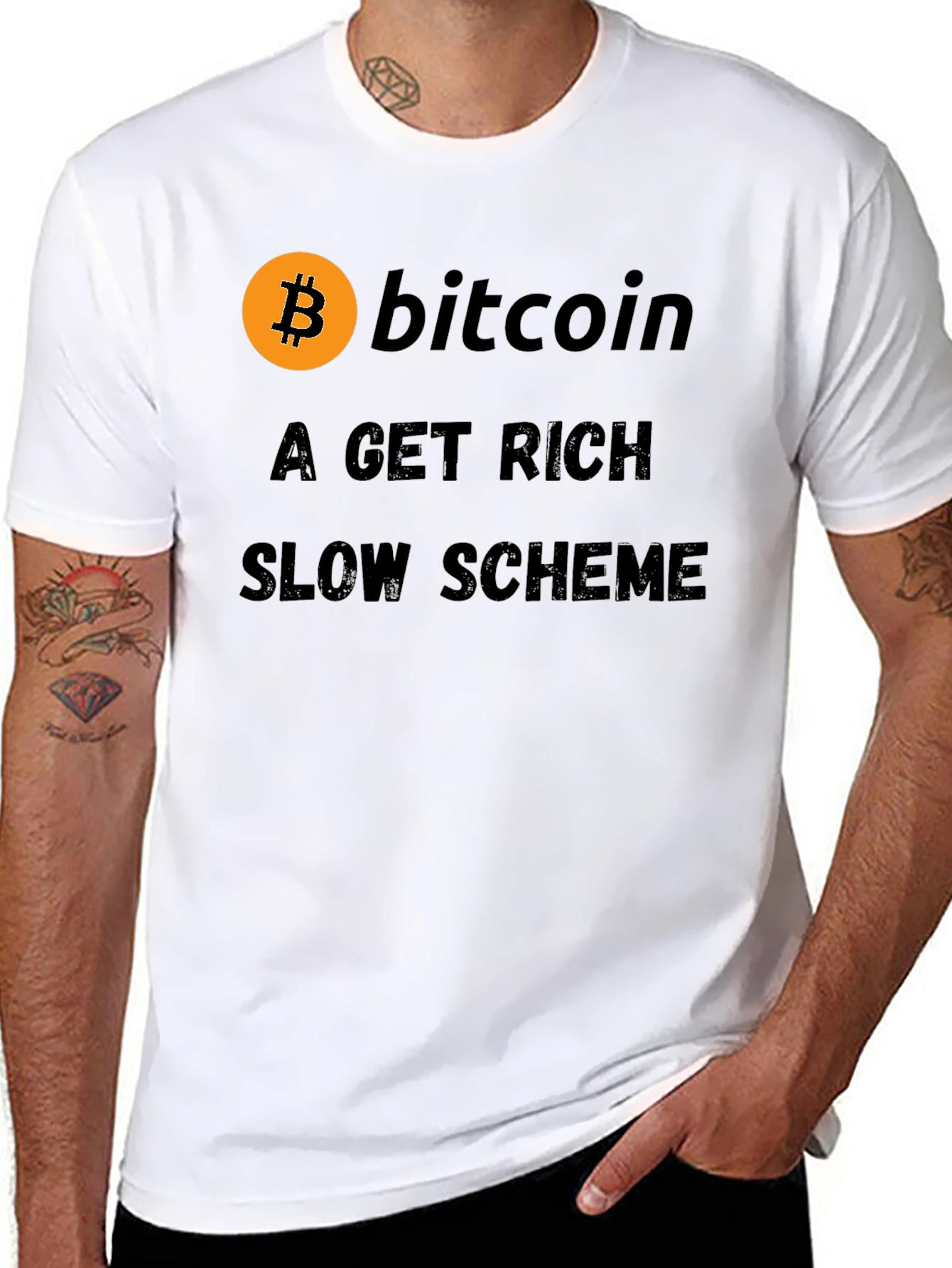 Bitcoin Get Rich Slow Scheme Black T-Shirt