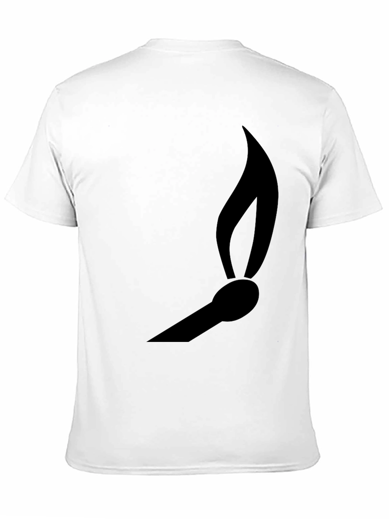 Matchstick Flame Graphic Tee - Black Cotton Casual Shirt