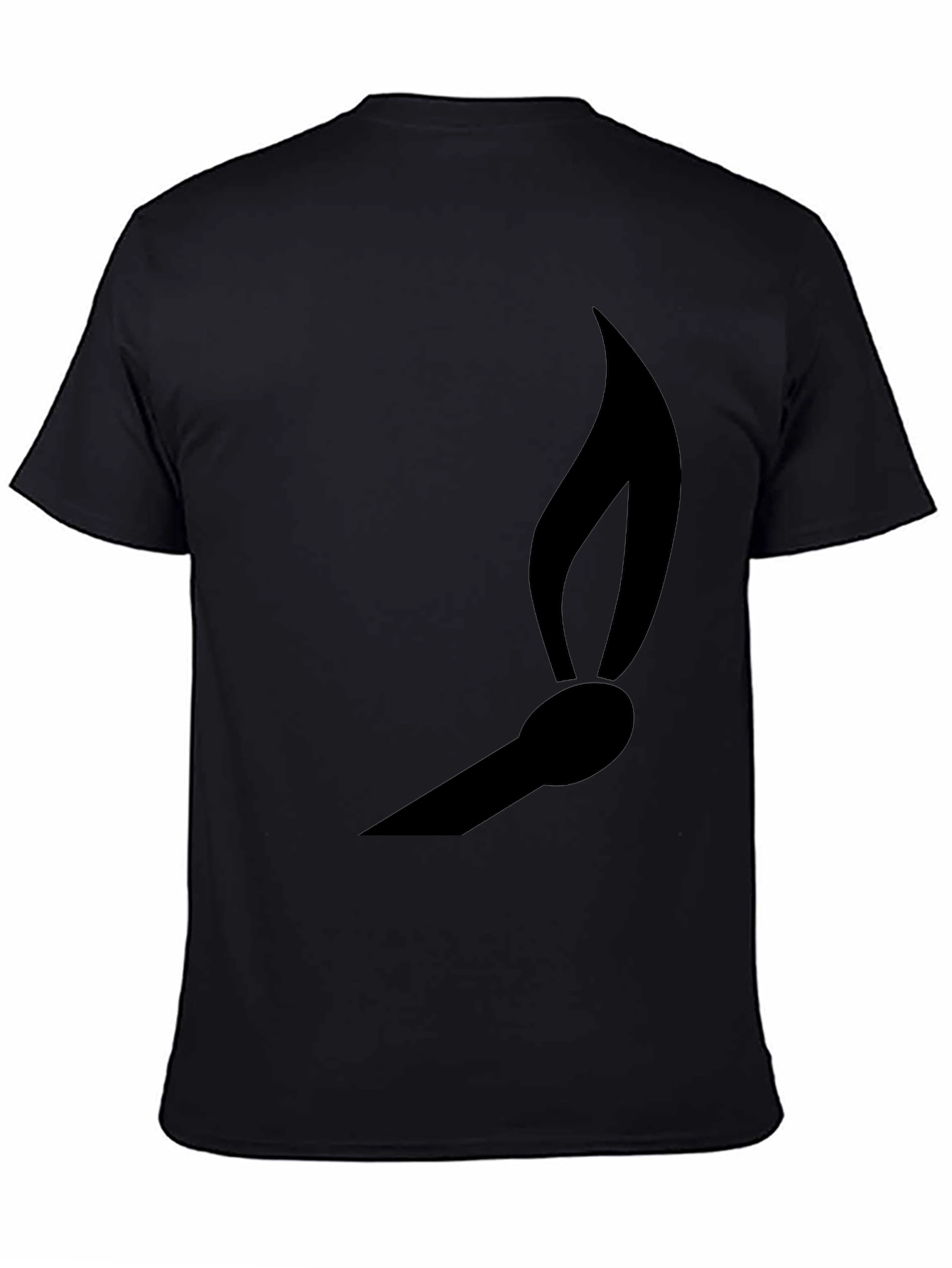 Matchstick Flame Graphic Tee - Black Cotton Casual Shirt