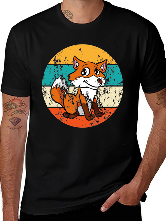 Retro Fox Graphic Tee - Unisex Black T-Shirt
