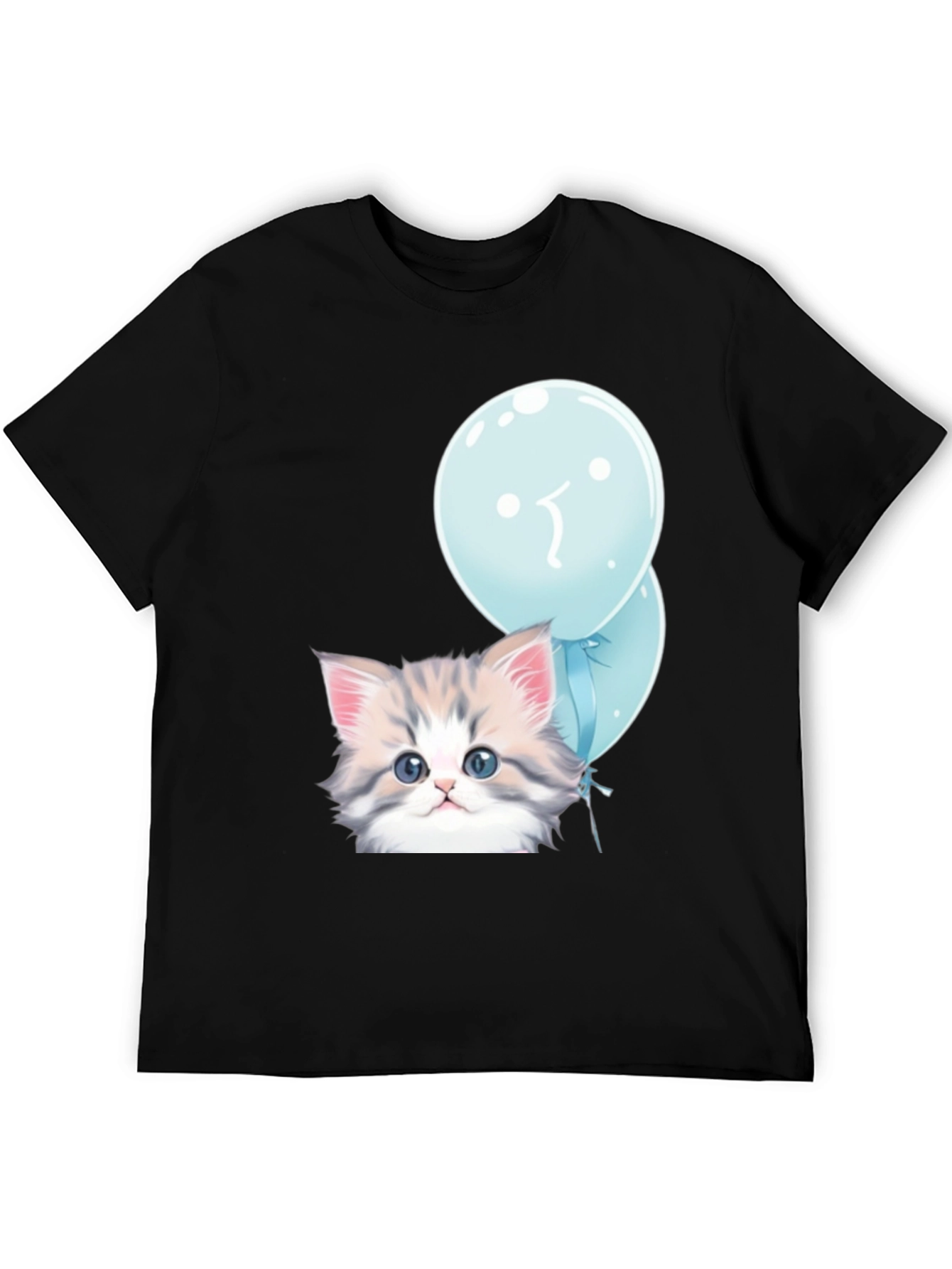 Cute Kitten with Balloons Graphic T-Shirt