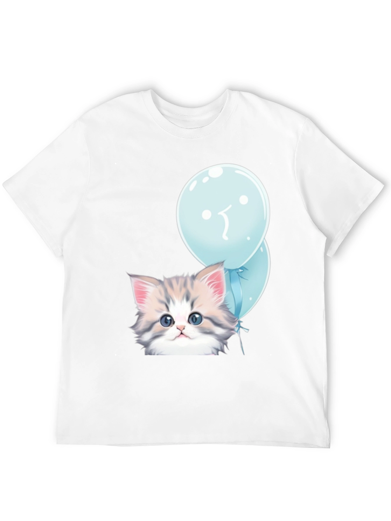 Cute Kitten with Balloons Graphic T-Shirt