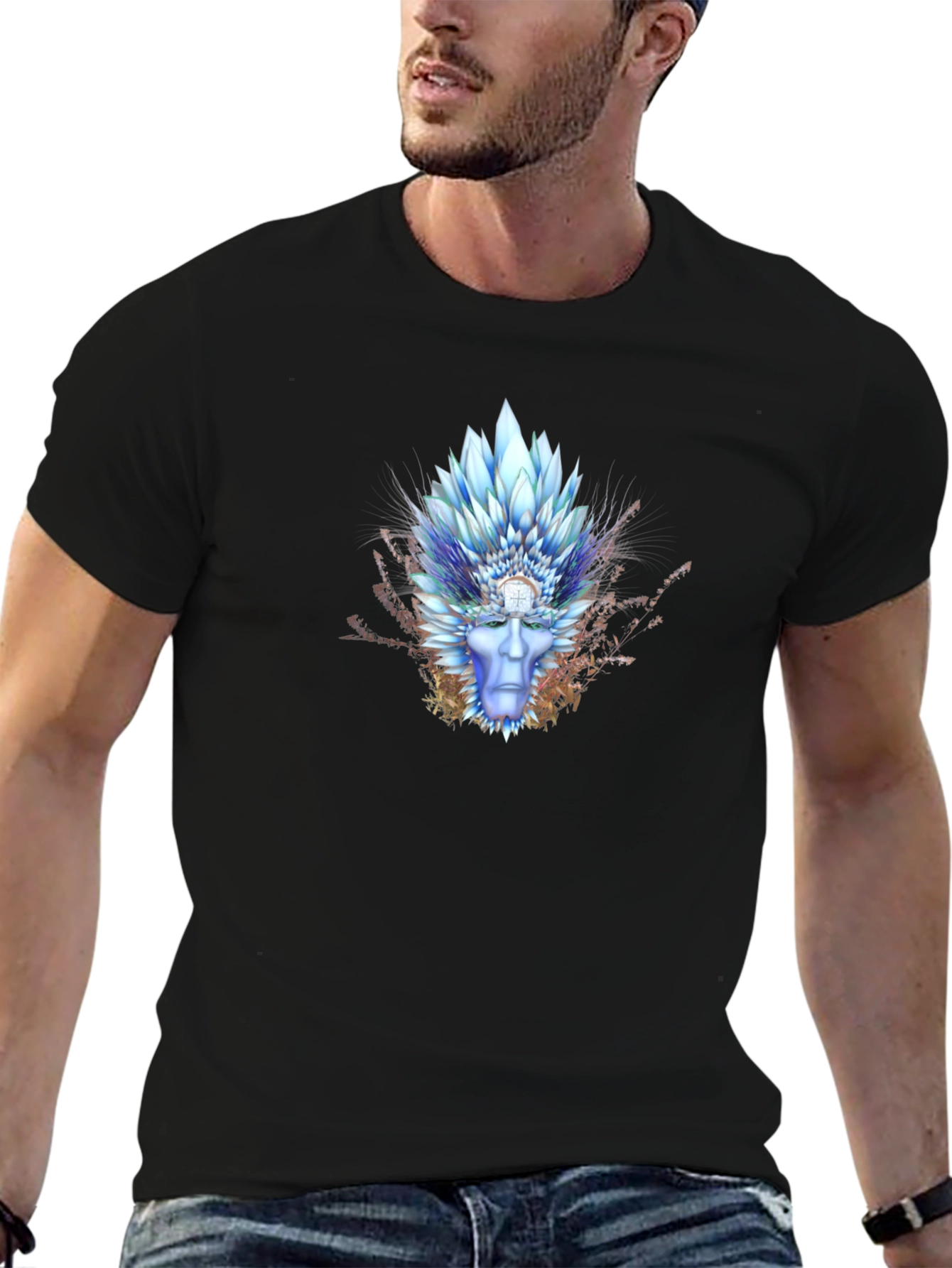 Mystic Ice King Graphic Tee - Premium Black T-Shirt