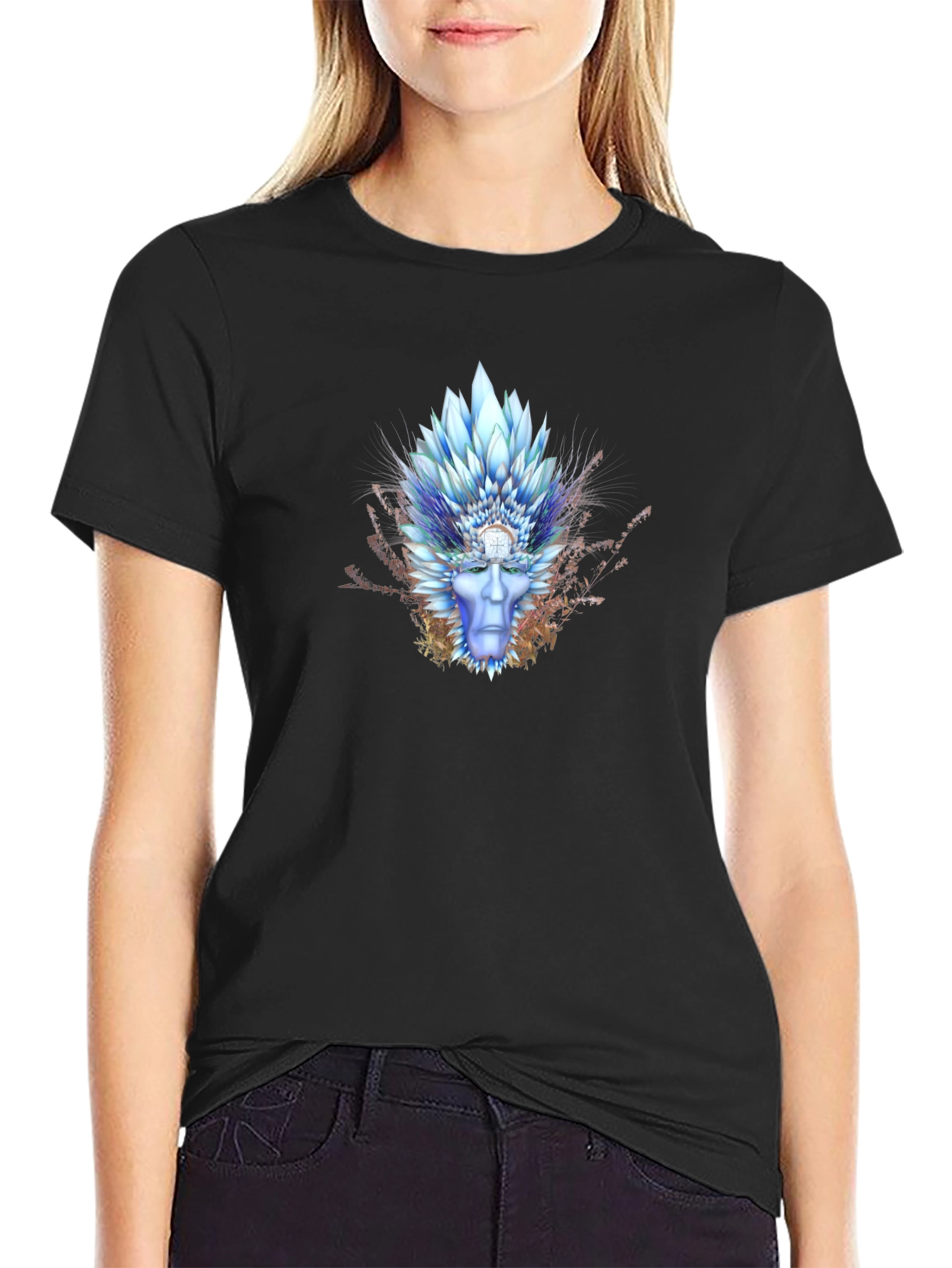 Mystic Ice King Graphic Tee - Premium Black T-Shirt
