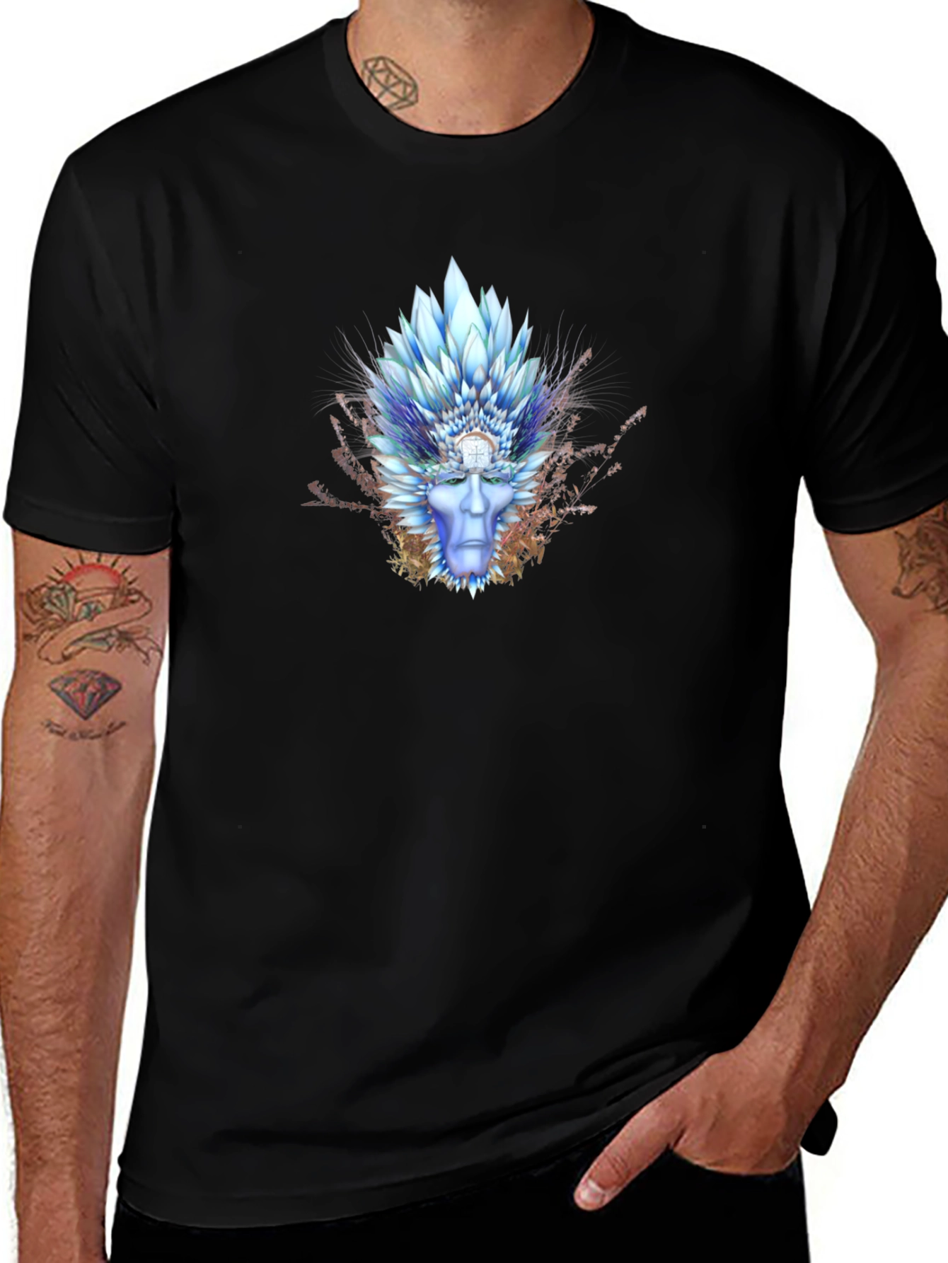 Mystic Ice King Graphic Tee - Premium Black T-Shirt