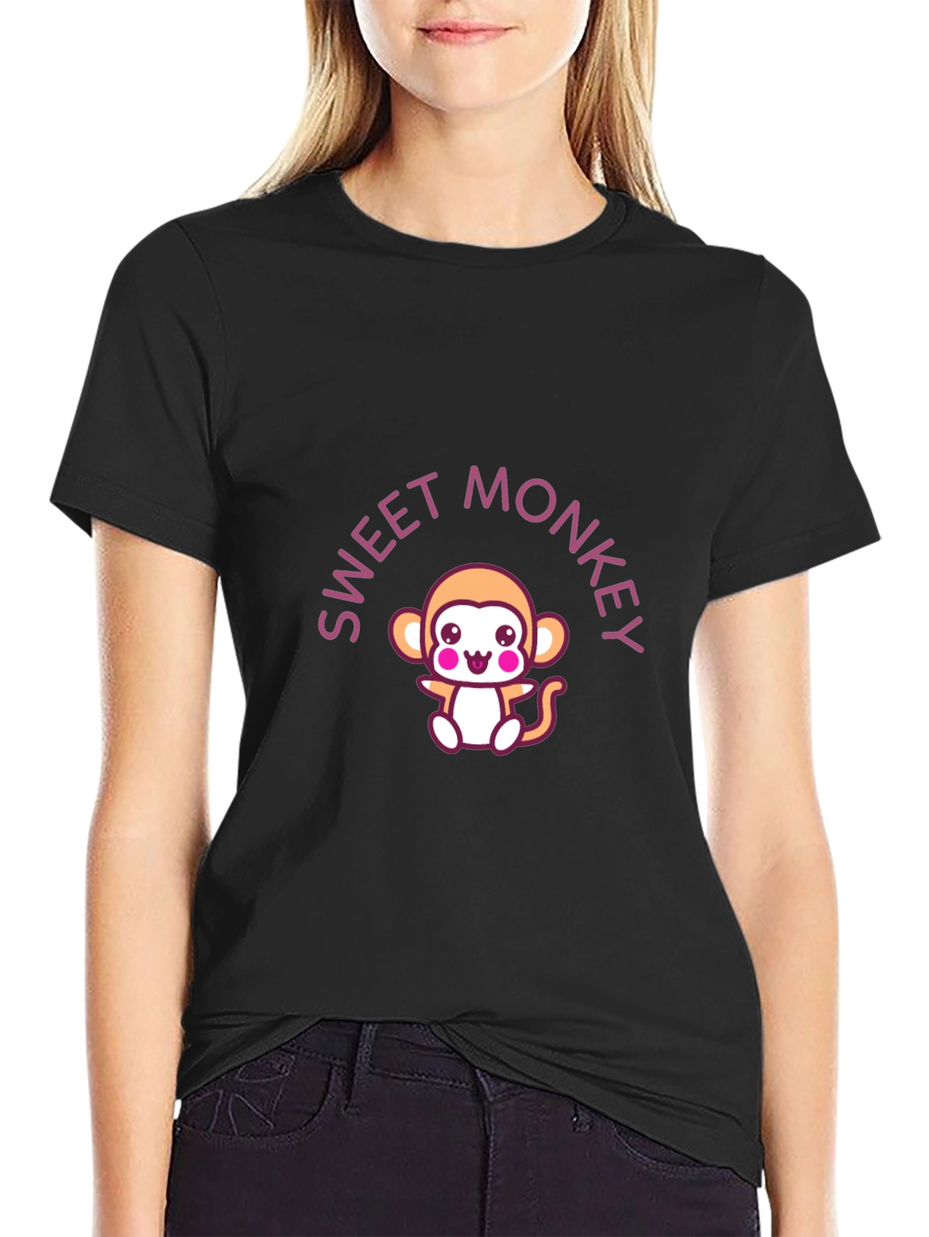 Sweet Monkey Graphic Tee - Black T-Shirt