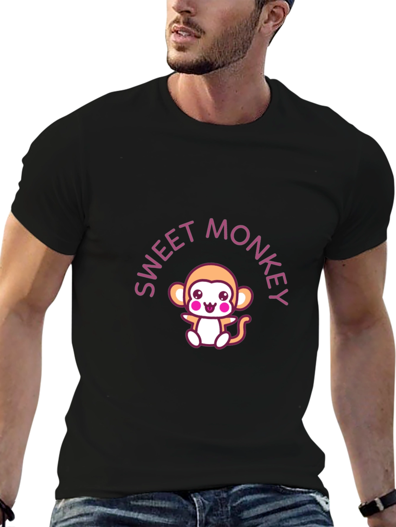 Sweet Monkey Graphic Tee - Black T-Shirt