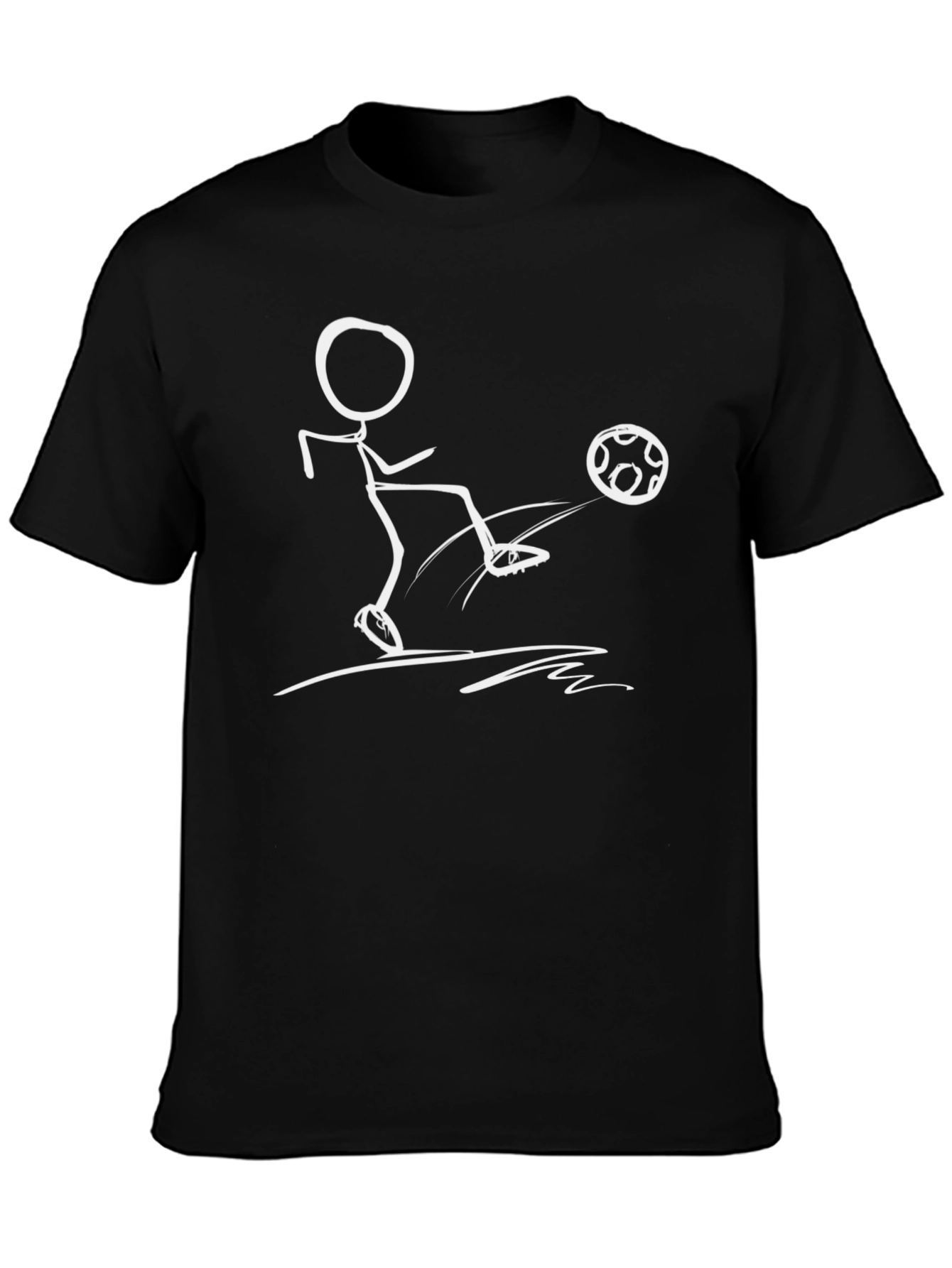 Stick Figure Soccer T-Shirt - Black