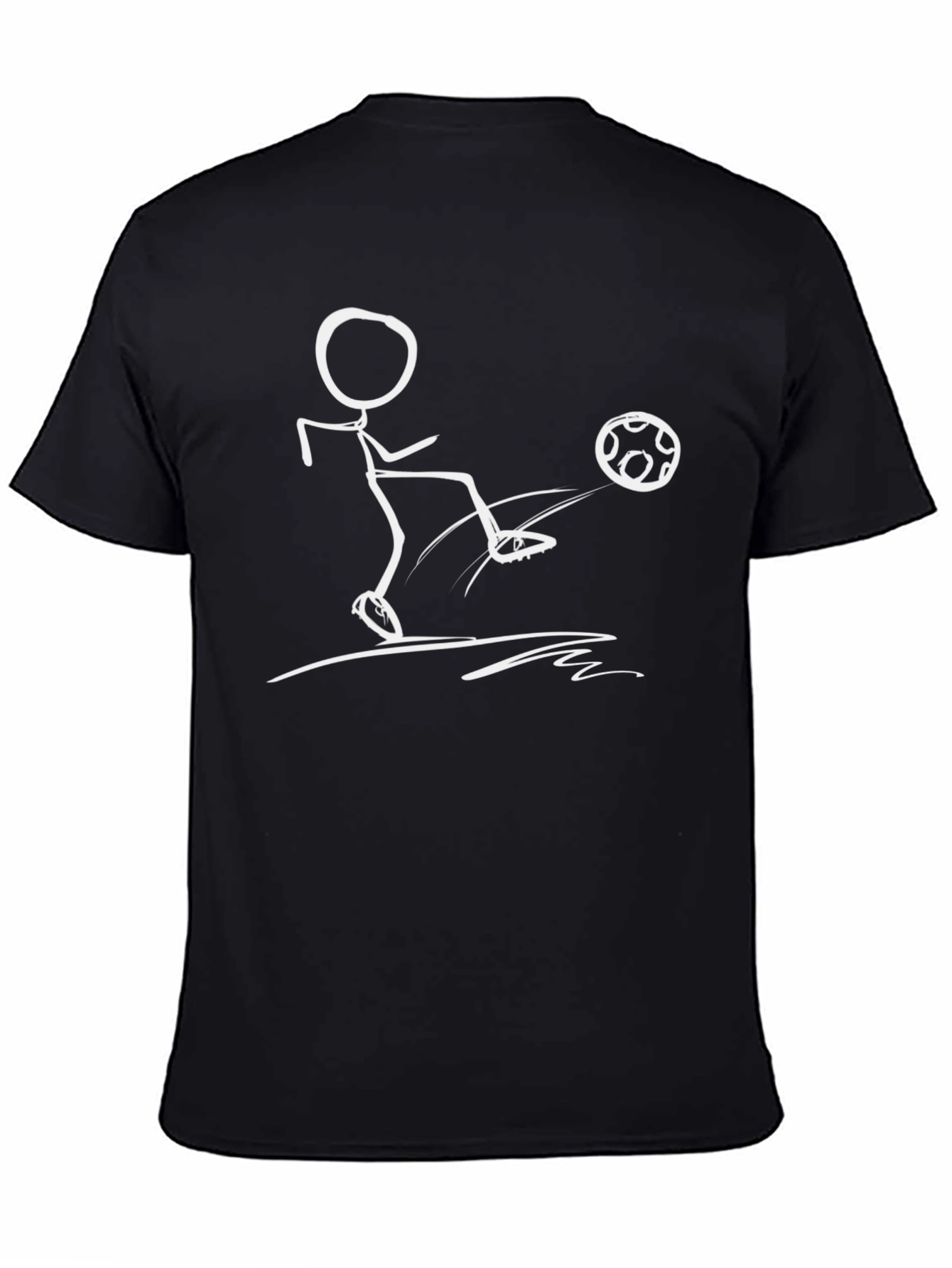 Stick Figure Soccer T-Shirt - Black