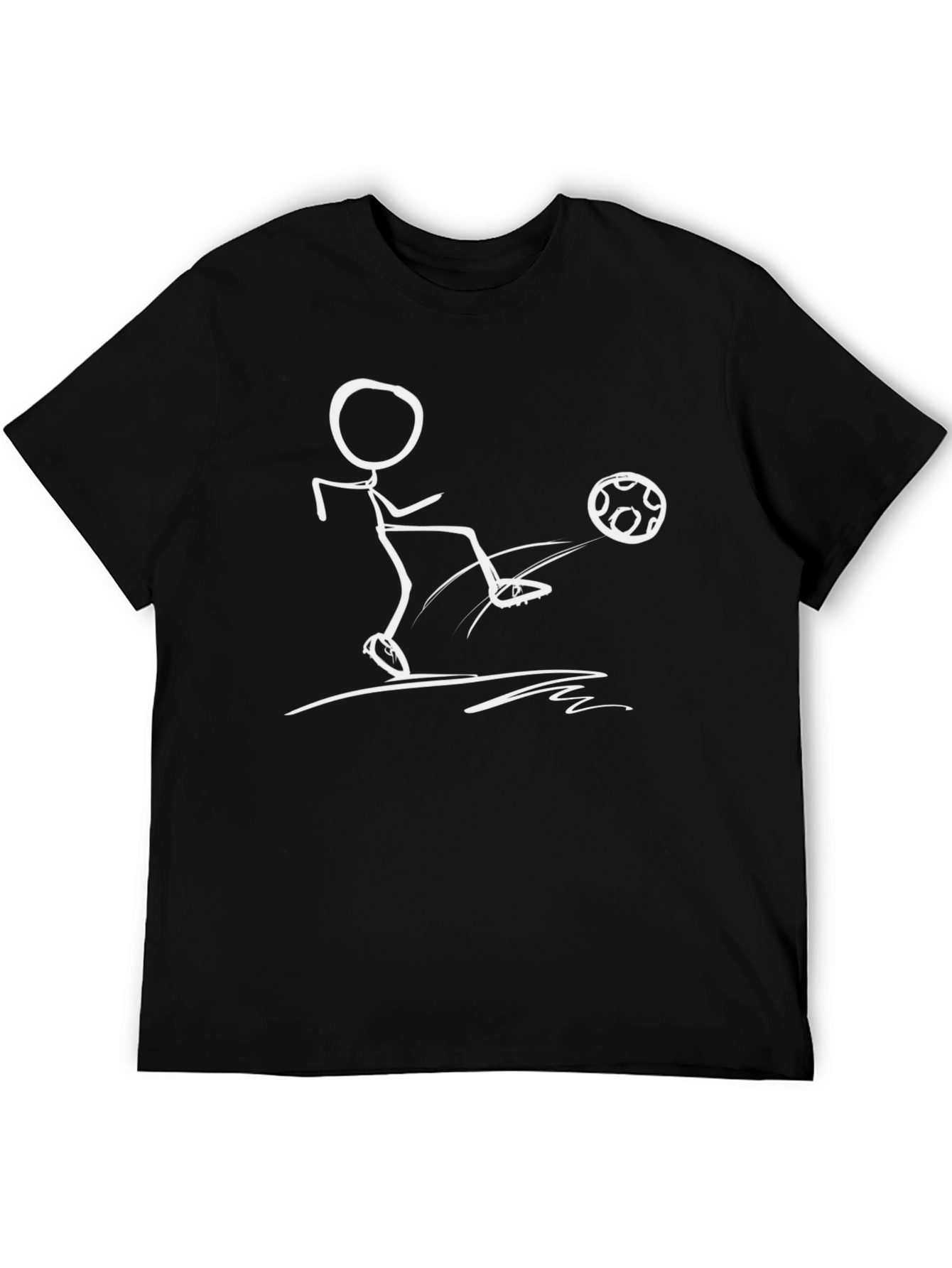 Stick Figure Soccer T-Shirt - Black