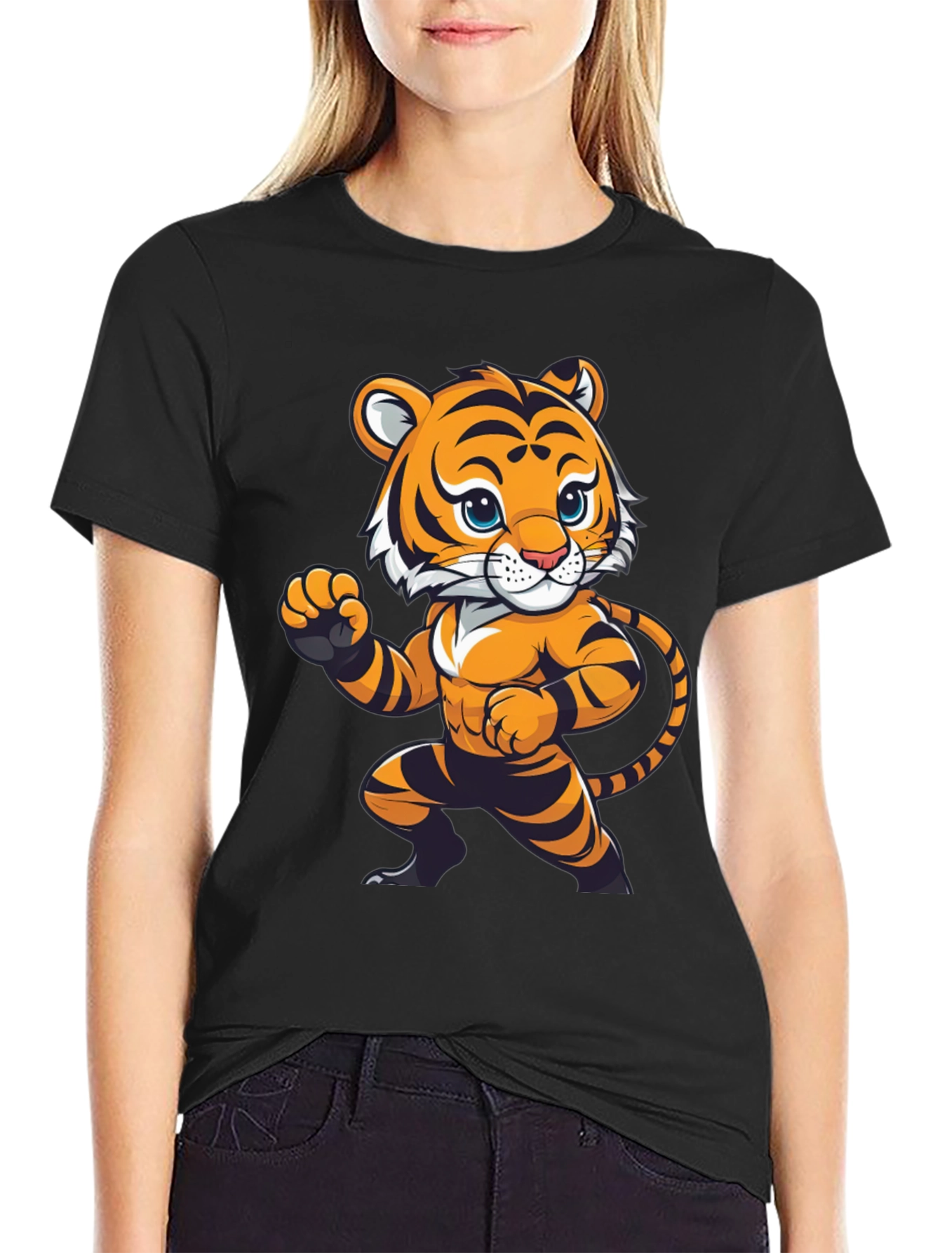 Tiger Cartoon T-Shirt - Funky Animal Design