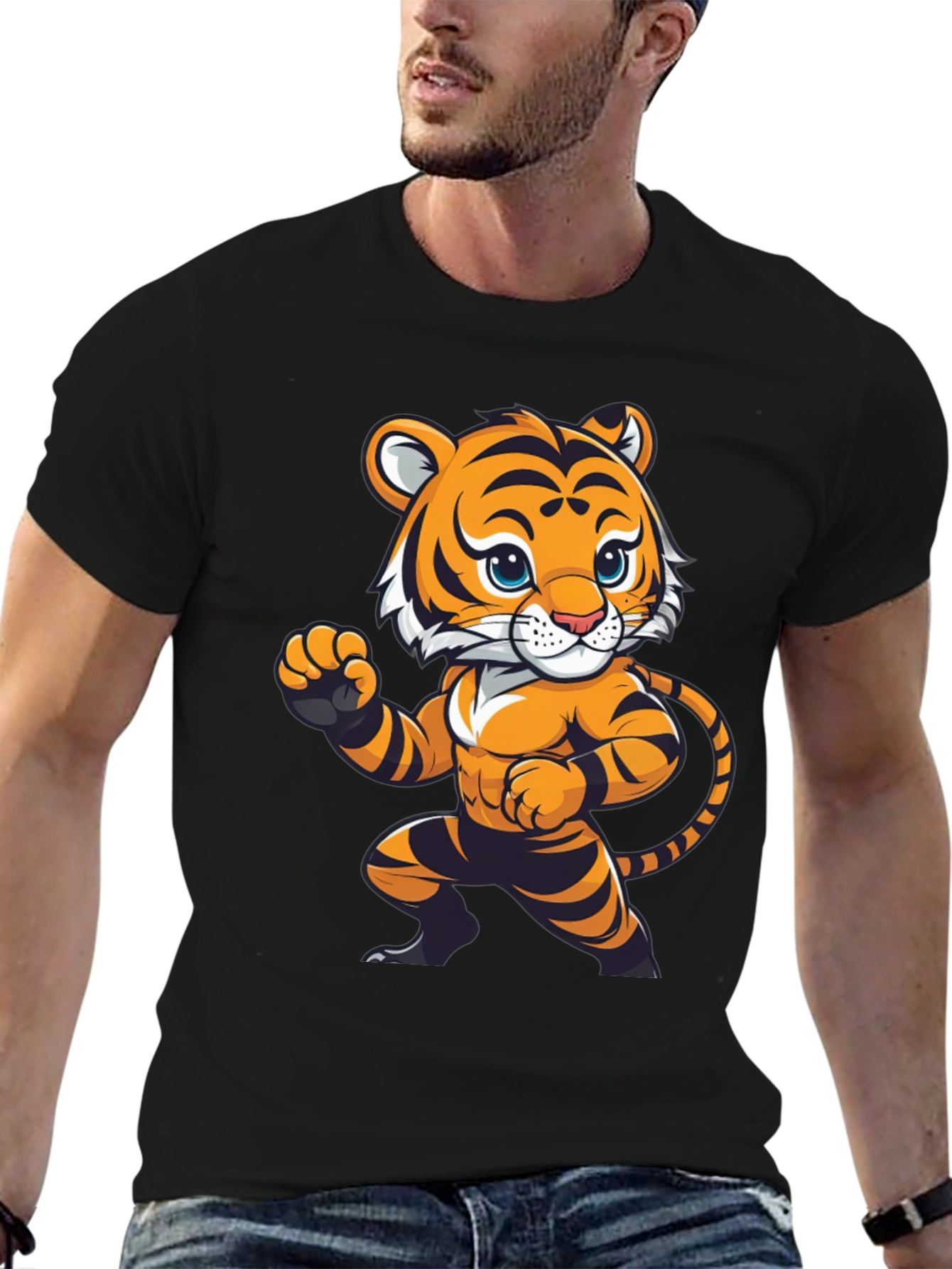 Tiger Cartoon T-Shirt - Funky Animal Design
