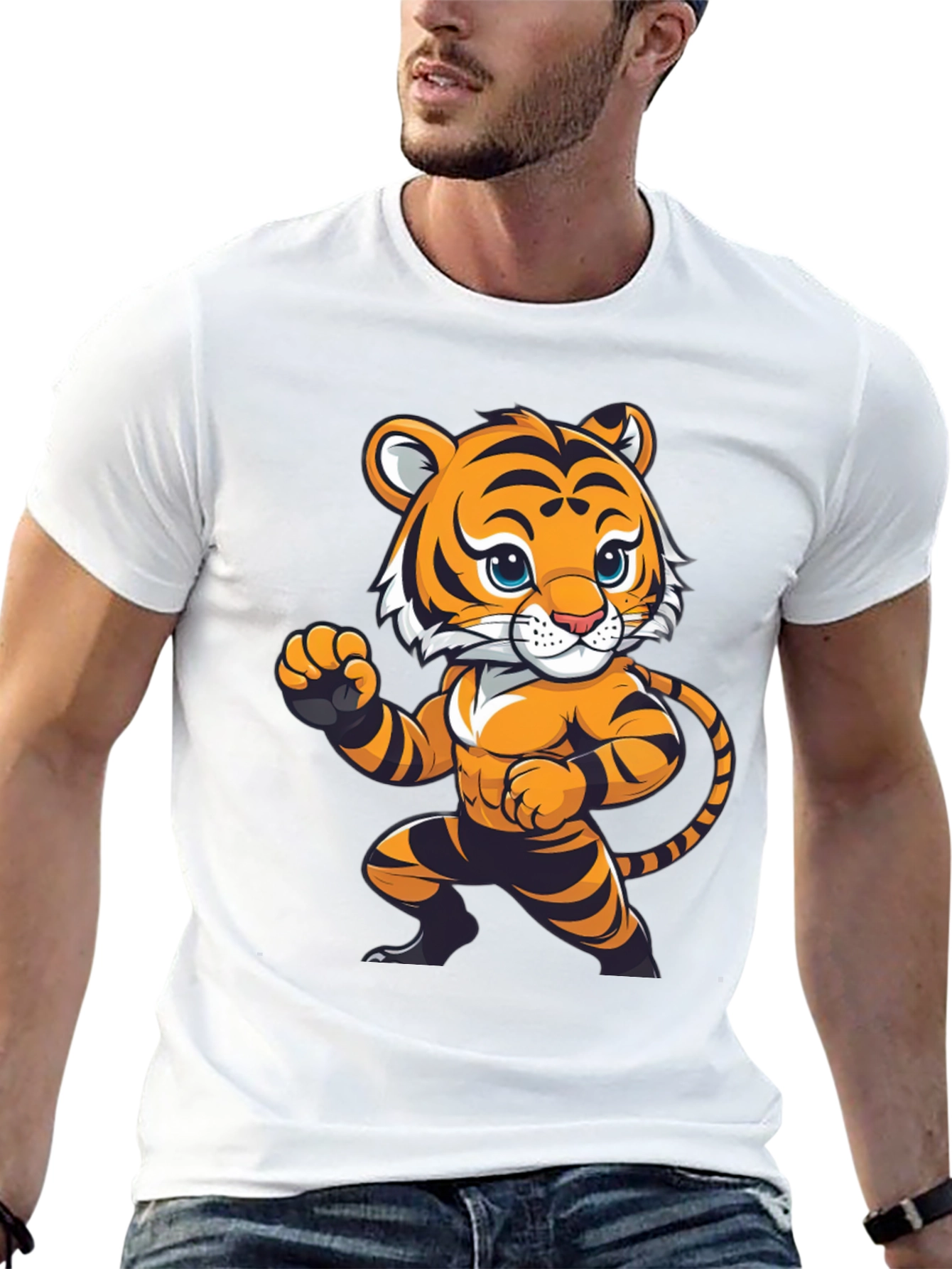 Tiger Cartoon T-Shirt - Funky Animal Design