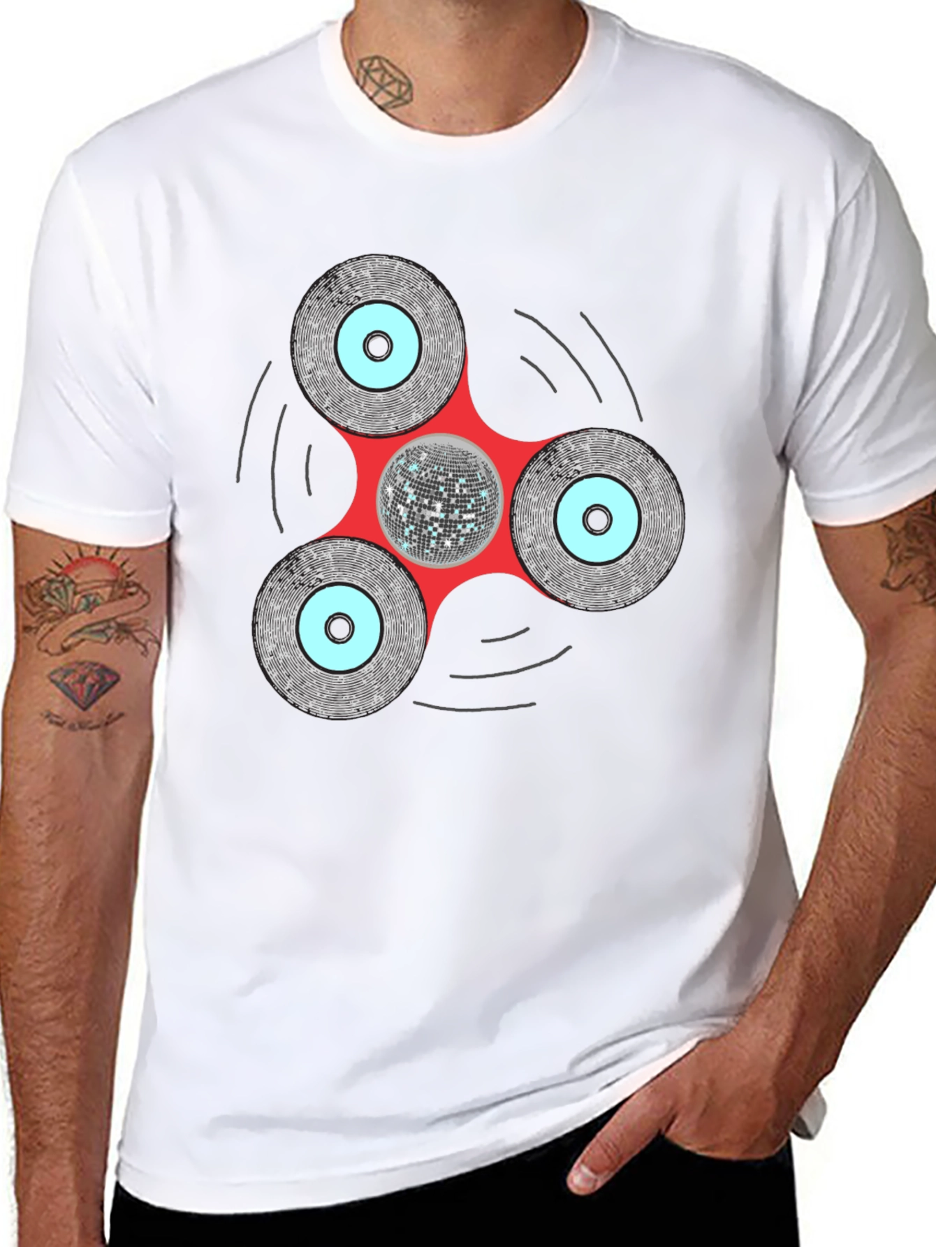 Disco Fidget Spinner Graphic Tee