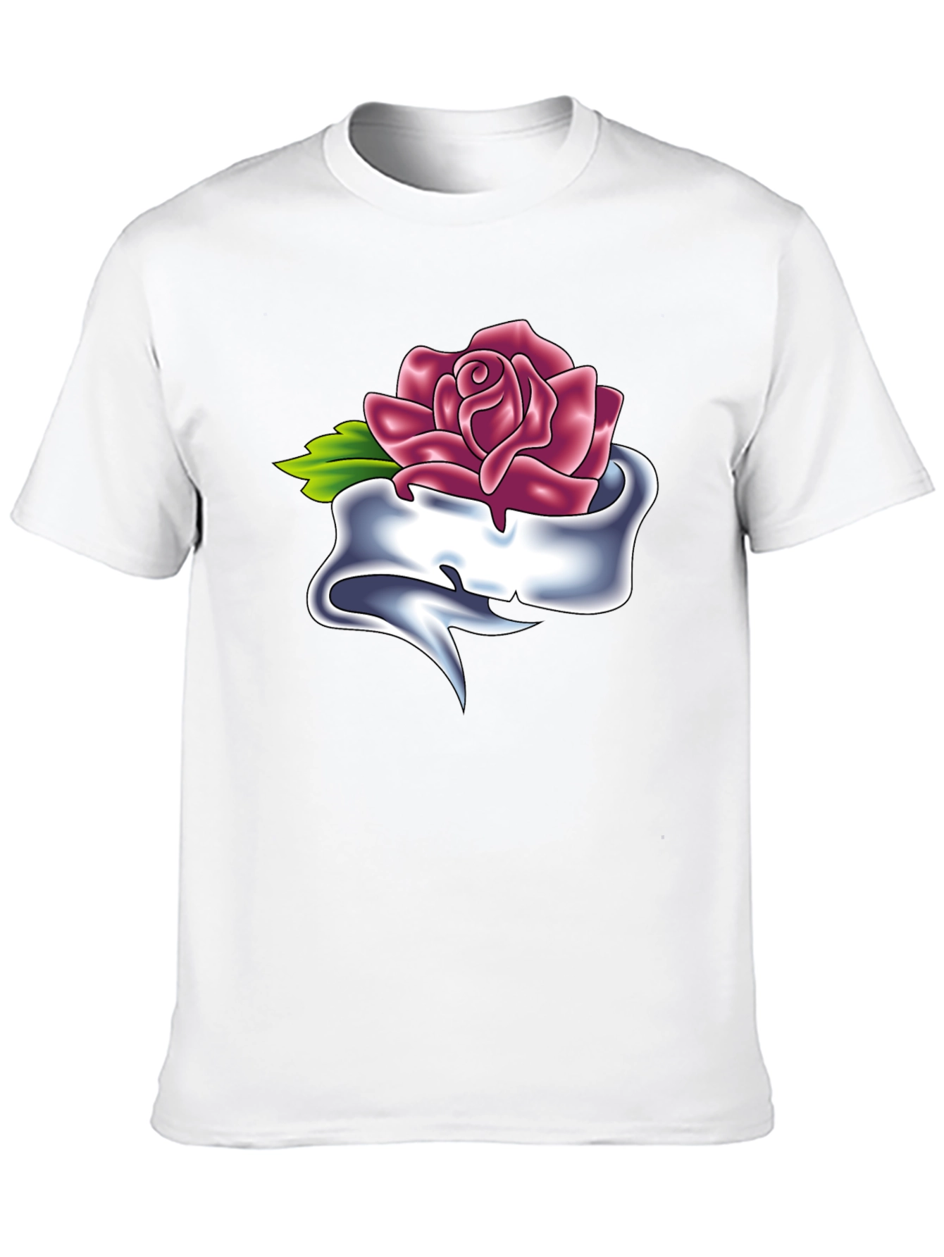 Rose & Banner Graphic T-Shirt - Classic Tattoo Style