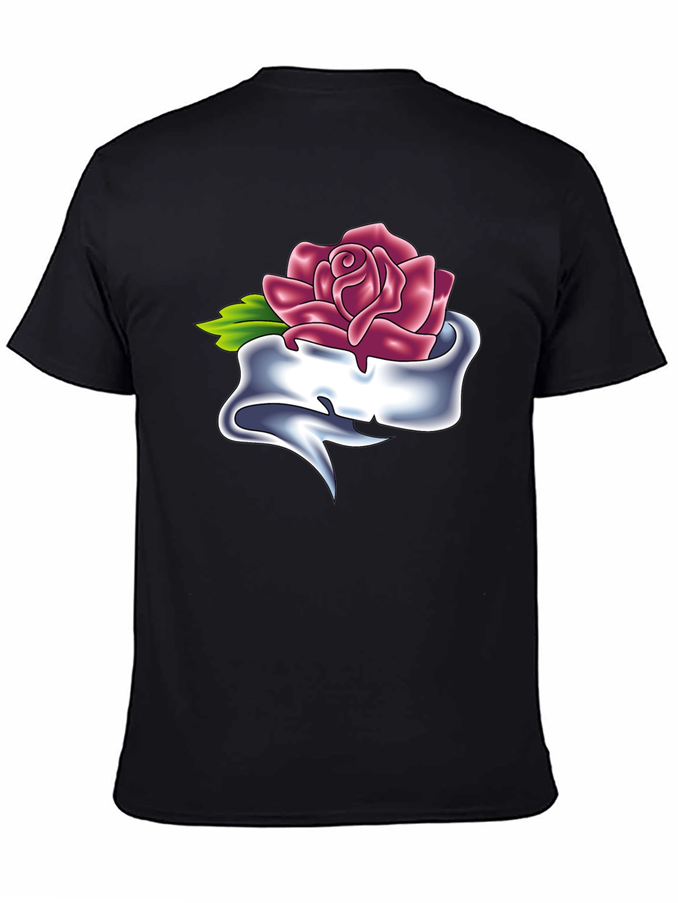 Rose & Banner Graphic T-Shirt - Classic Tattoo Style