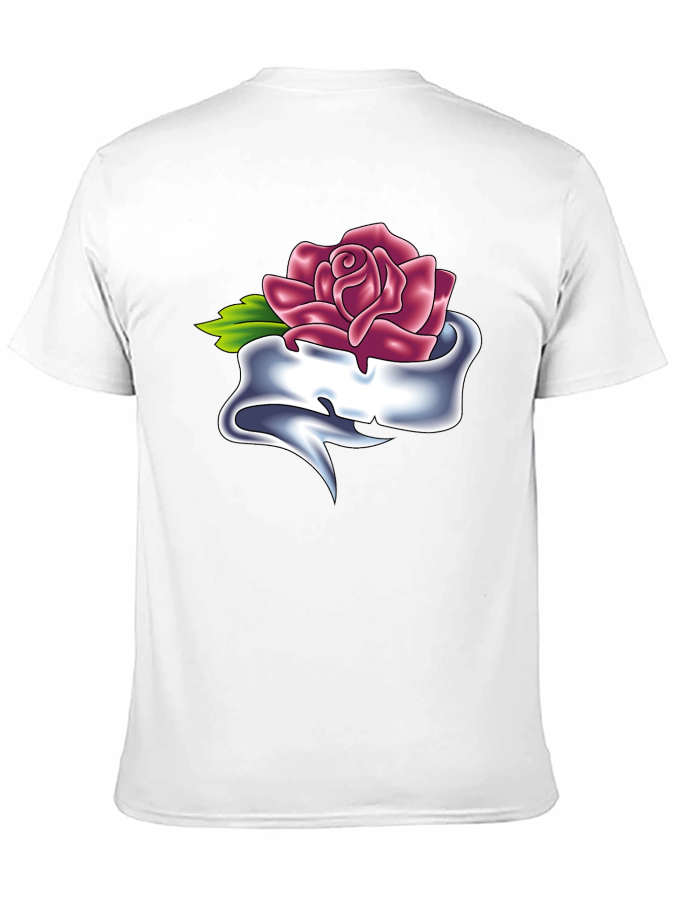 Rose & Banner Graphic T-Shirt - Classic Tattoo Style