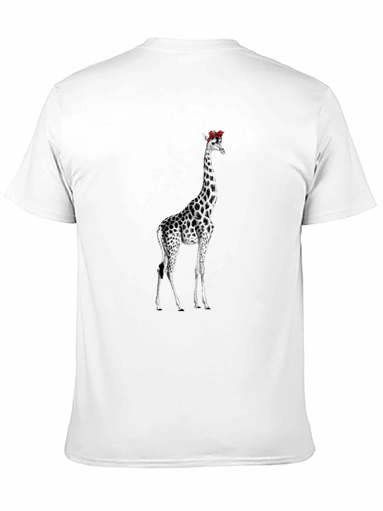 Giraffe Floral Crown Black T-Shirt