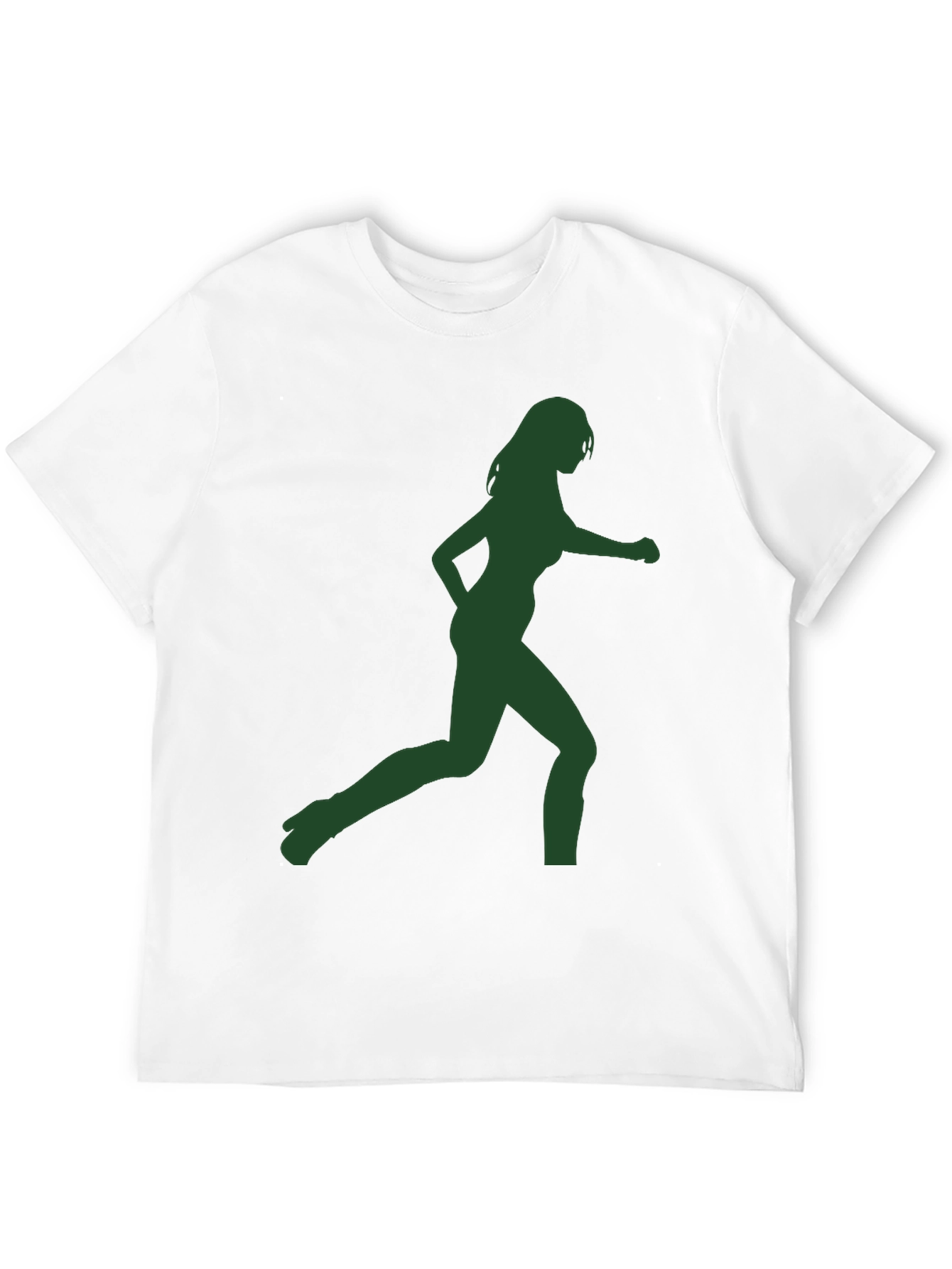 Green Silhouette Womans Running Graphic T-Shirt